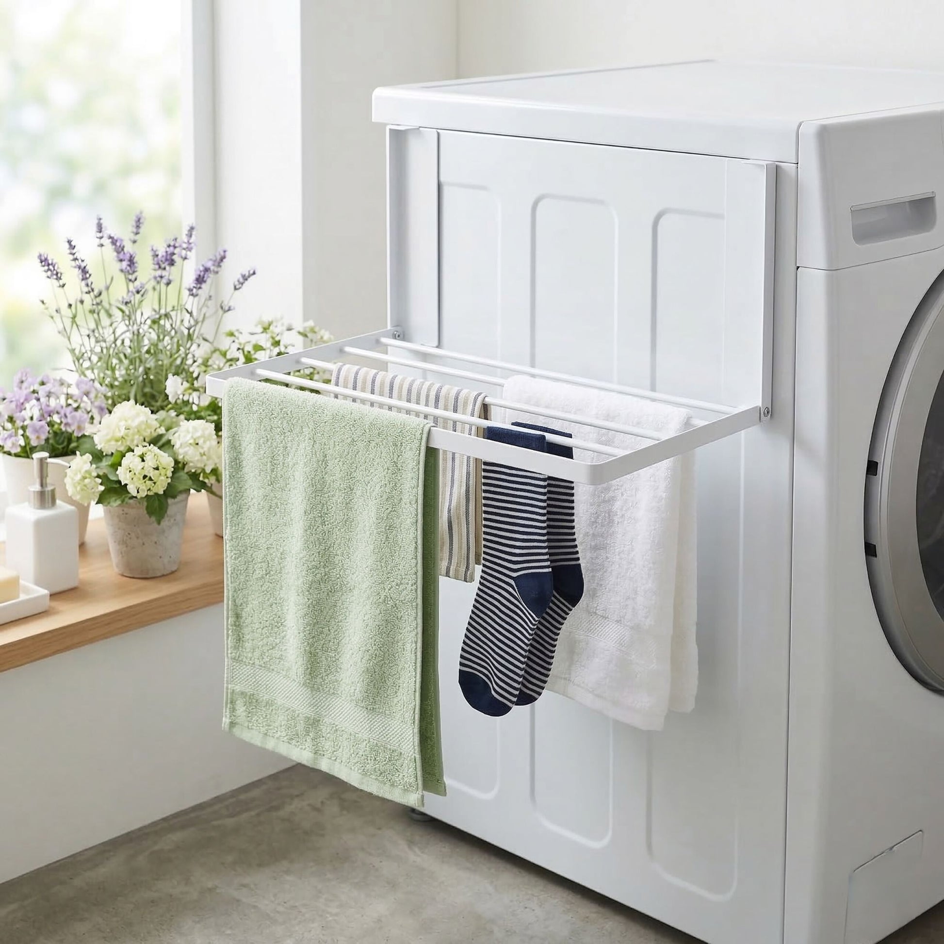Magnetischer, faltbarer Wäschetrockner Weiss von Relaxdays