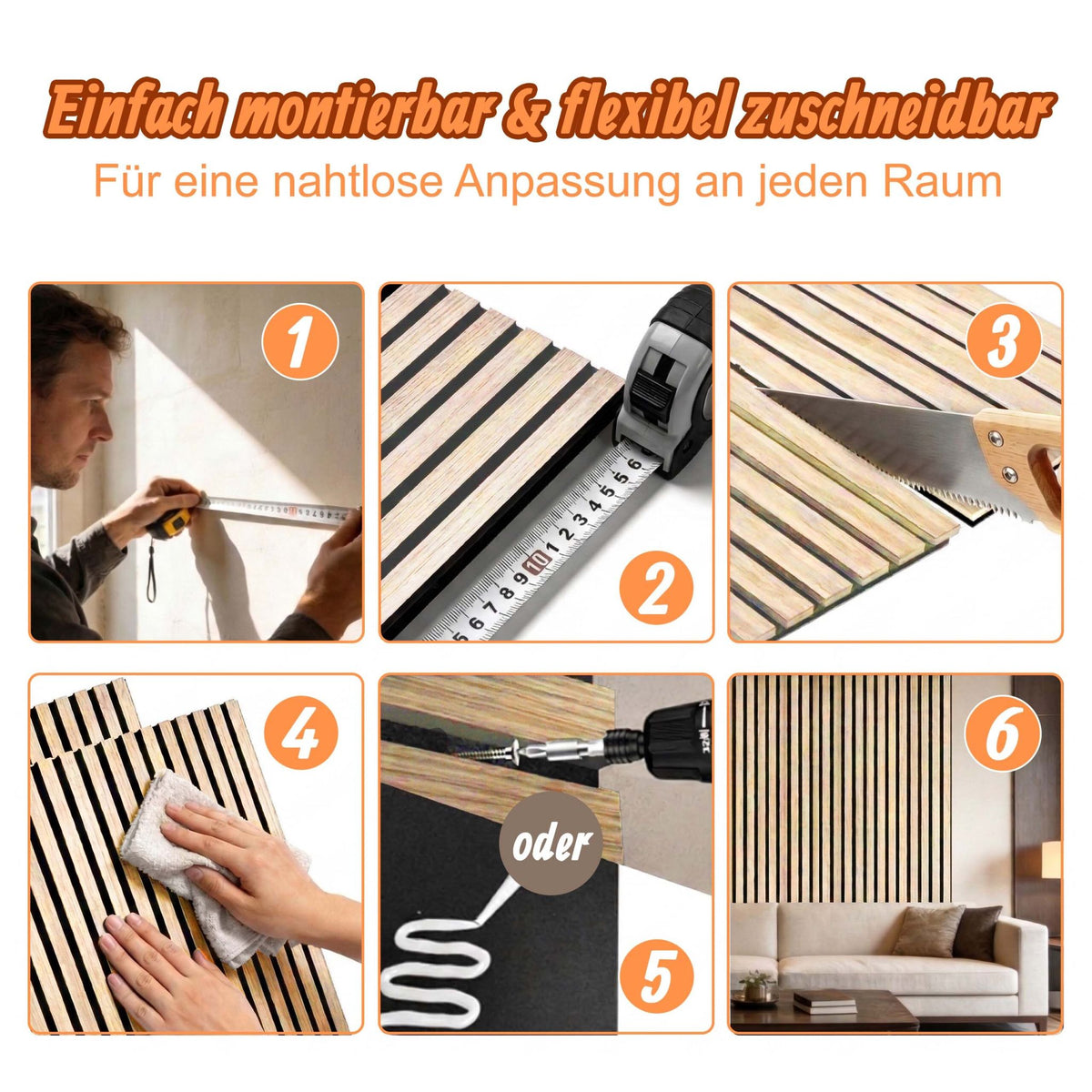 Akustikpaneele 120 x 60cm 2er-Set Beige von Relaxdays