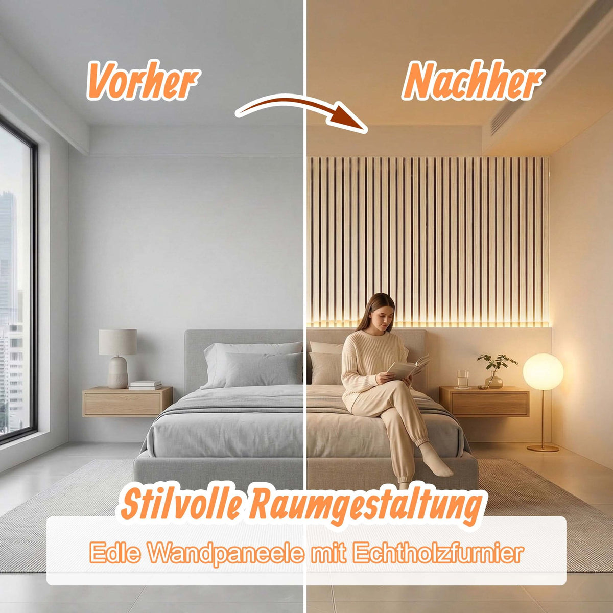 Akustikpaneele 120 x 60cm 2er-Set Beige von Relaxdays