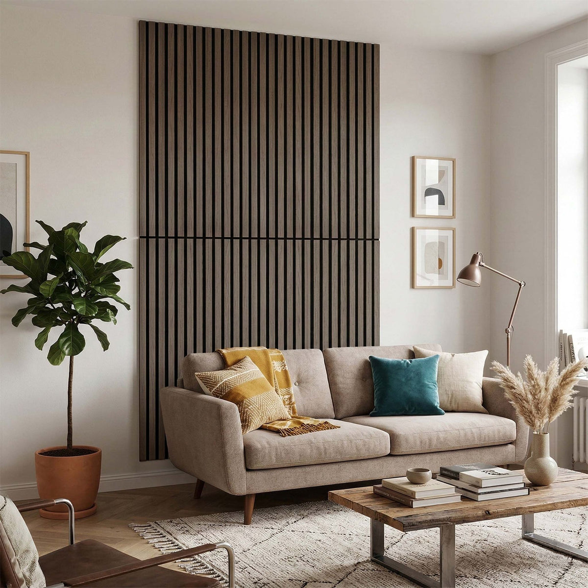 Akustikpaneele 120 x 60cm 2er-Set Dunkelbraun von Relaxdays
