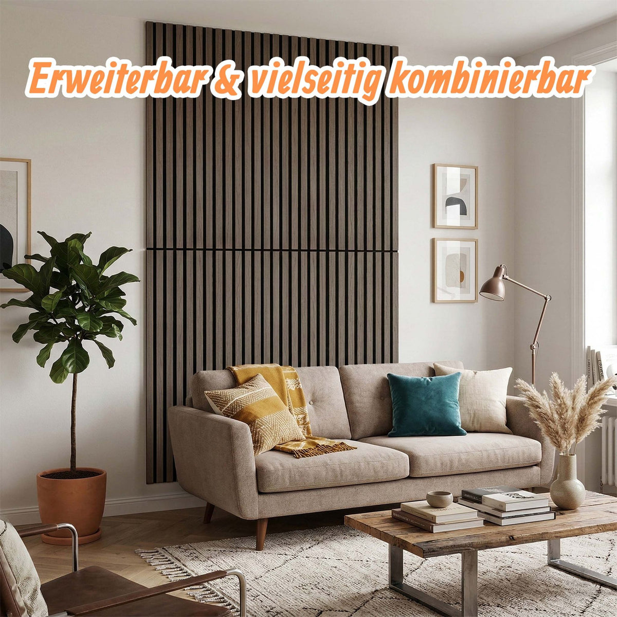 Akustikpaneele 120 x 60cm 4er-Set Dunkelbraun von Relaxdays