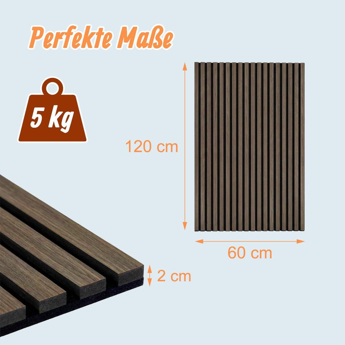 Akustikpaneele 120 x 60cm 4er-Set Dunkelbraun von Relaxdays