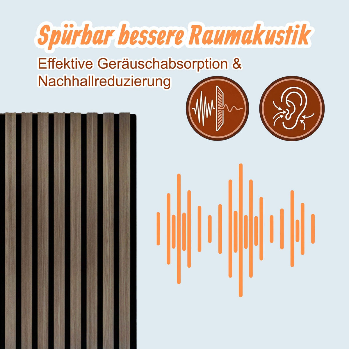 Akustikpaneele 120 x 60cm 4er-Set Dunkelbraun von Relaxdays