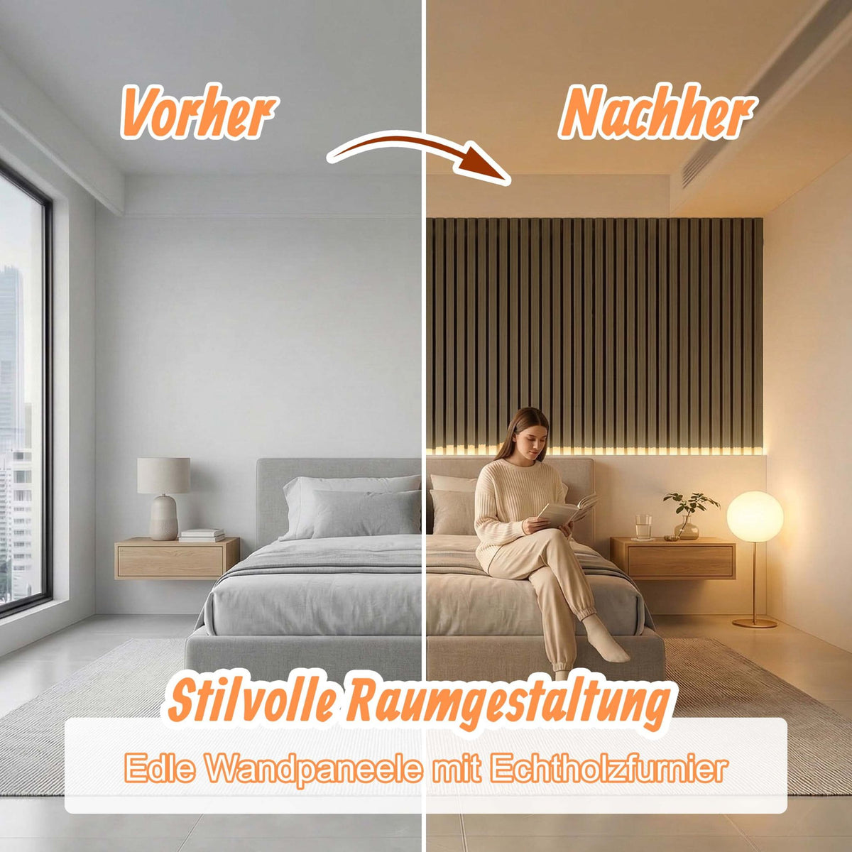 Akustikpaneele 120 x 60cm 4er-Set Dunkelbraun von Relaxdays