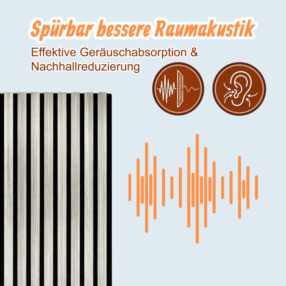Akustikpaneele 120 x 60cm 4er-Set Creme von Relaxdays
