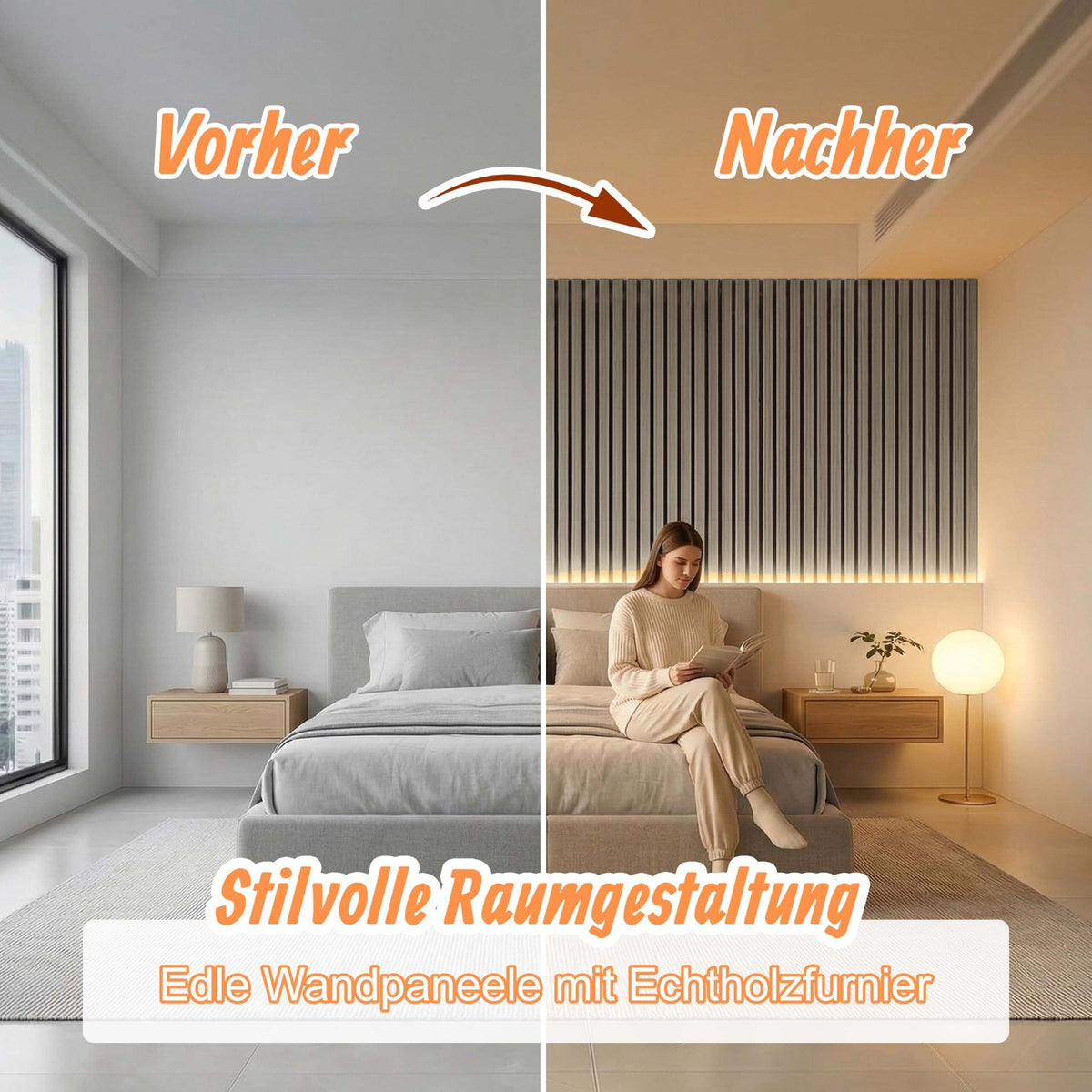 Akustikpaneele 120 x 60cm 4er-Set Creme von Relaxdays