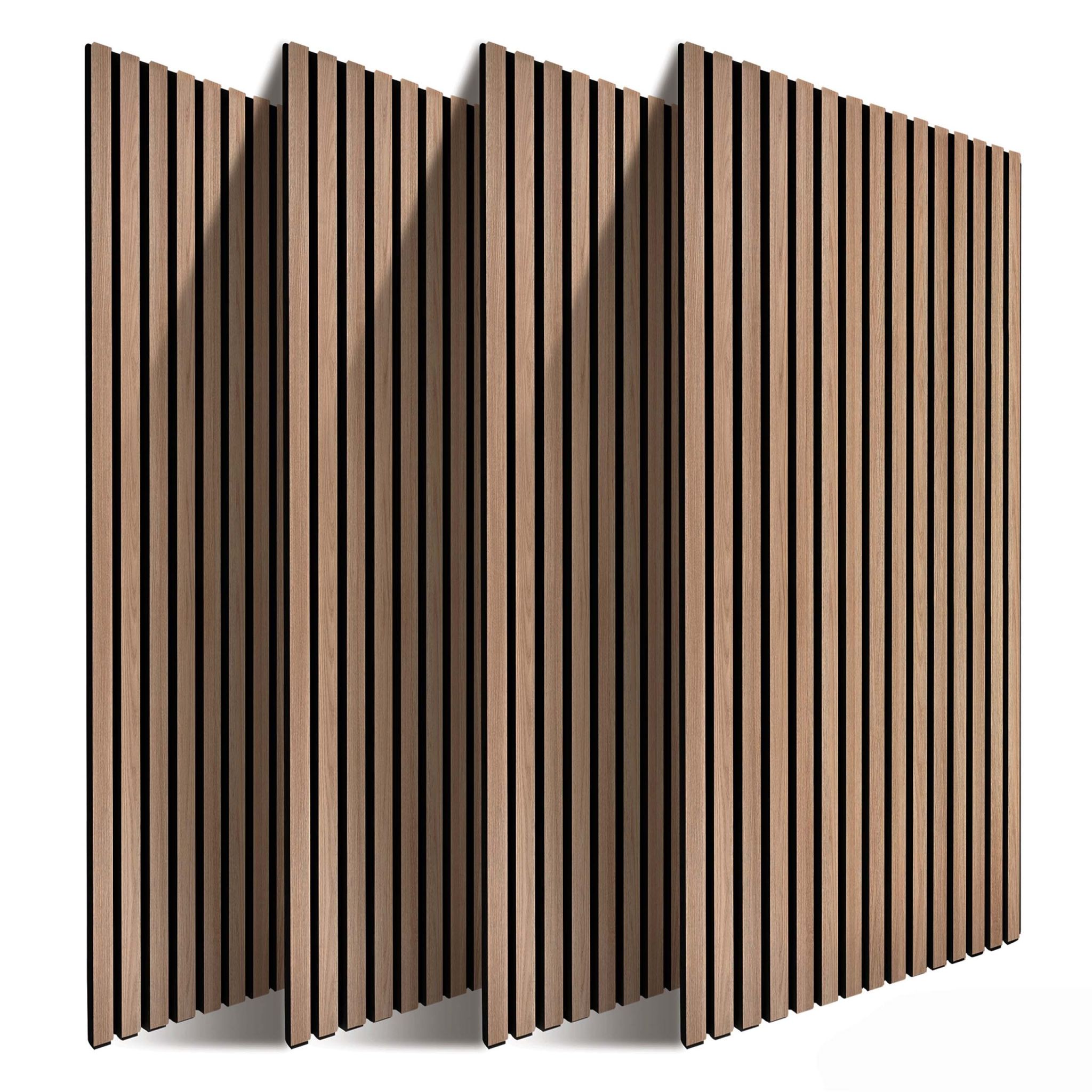 Akustikpaneele 120 x 60cm 4er-Set Hellbraun von Relaxdays