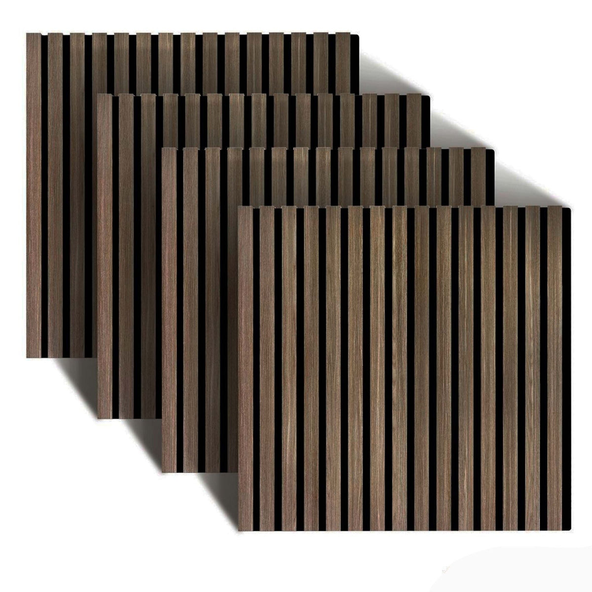 Akustikpaneele 60 x 60cm 4er-Set Dunkelbraun von Relaxdays