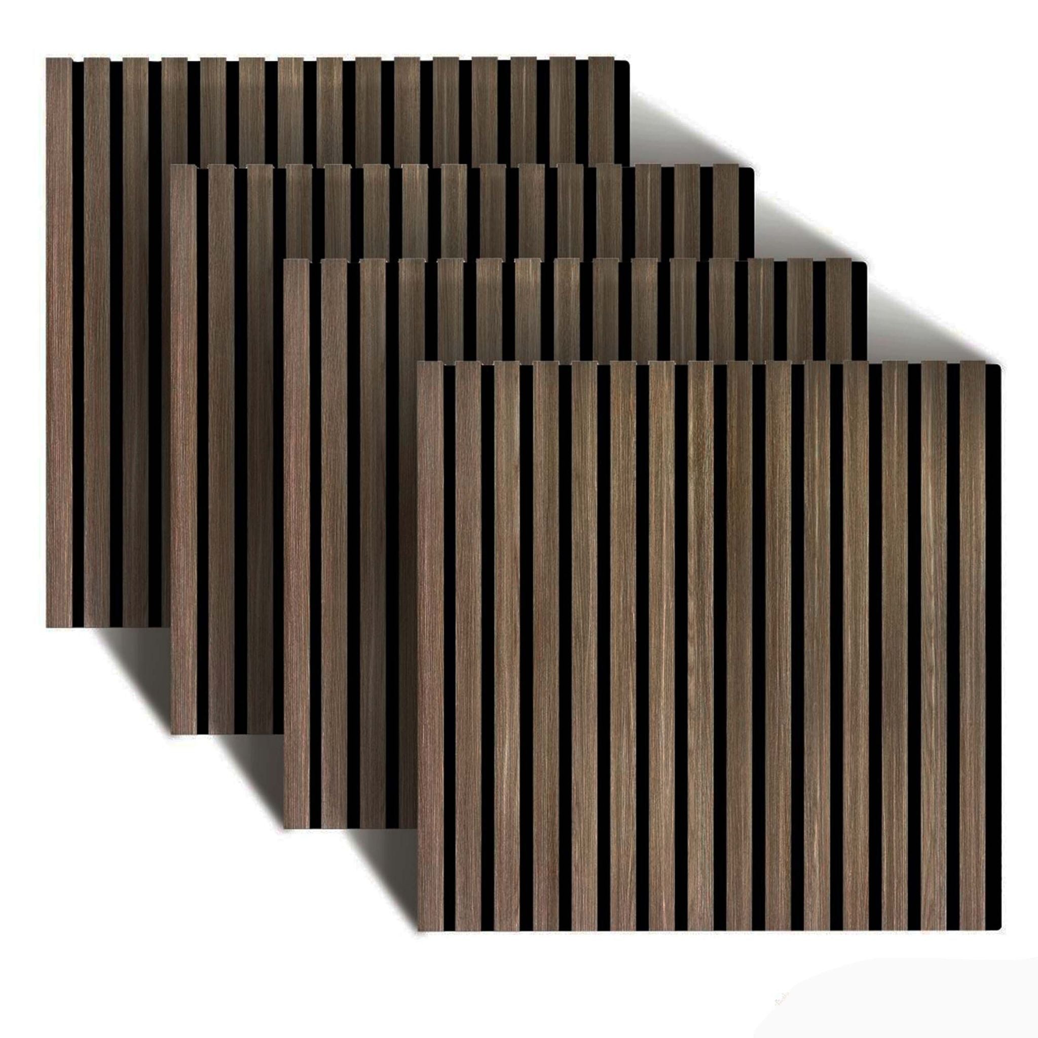 Akustikpaneele 60 x 60cm 4er-Set Dunkelbraun von Relaxdays