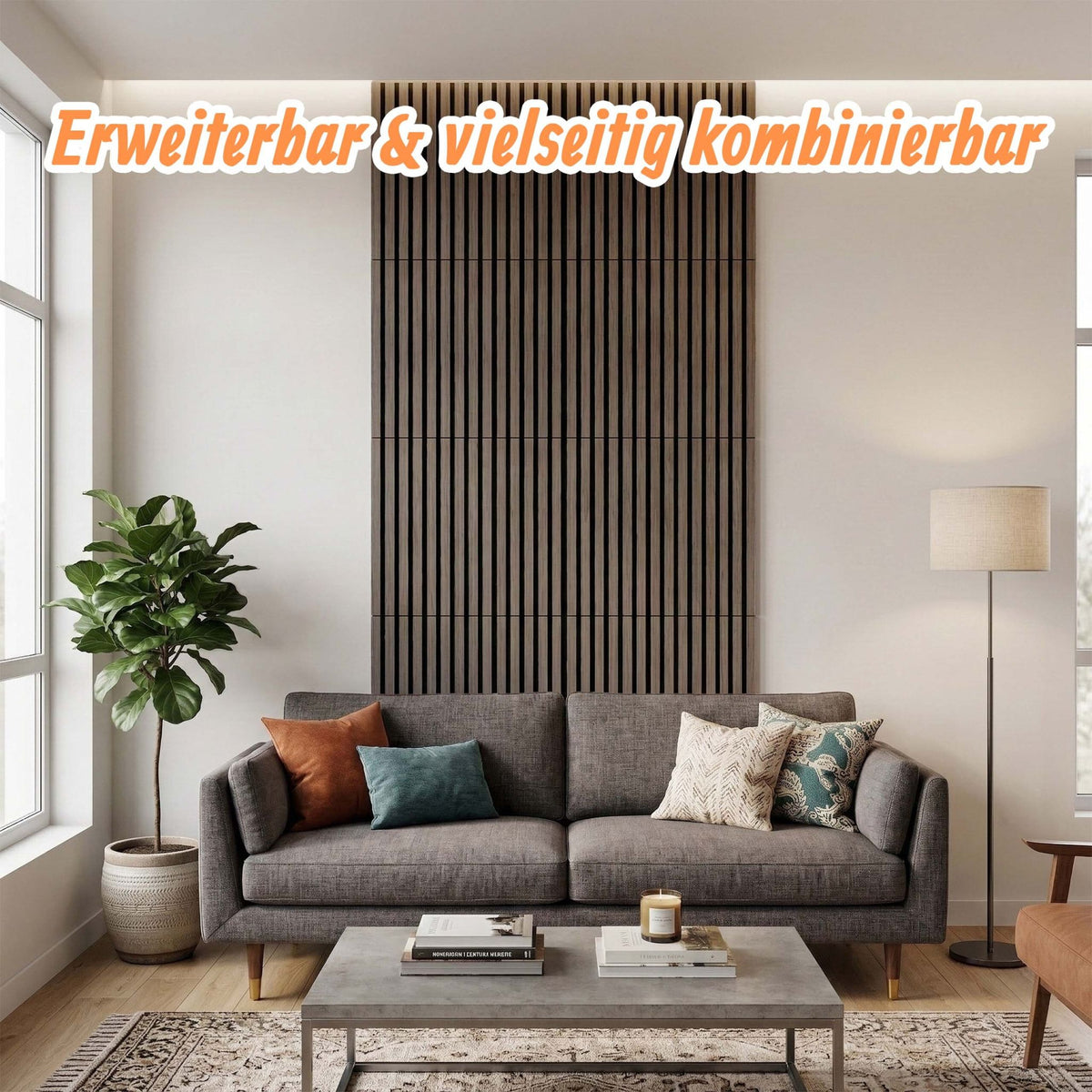 Akustikpaneele 60 x 60cm 4er-Set Dunkelbraun von Relaxdays