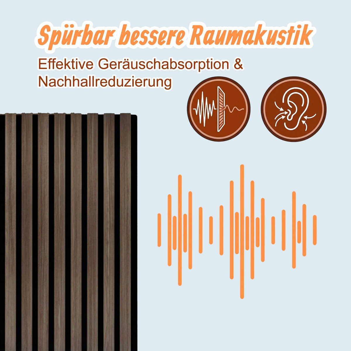 Akustikpaneele 60 x 60cm 4er-Set Dunkelbraun von Relaxdays