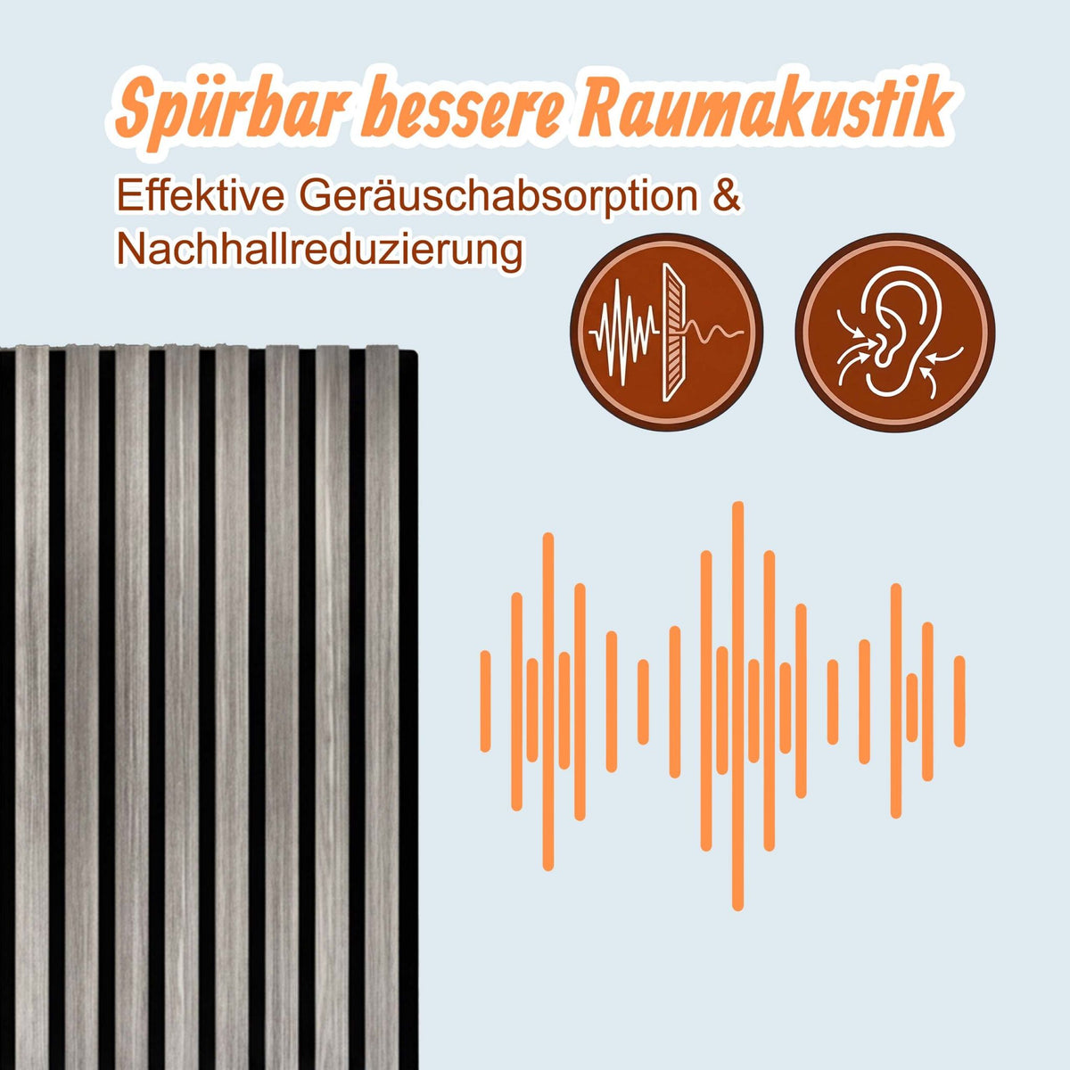 Akustikpaneele 60 x 60cm 4er-Set Grau von Relaxdays