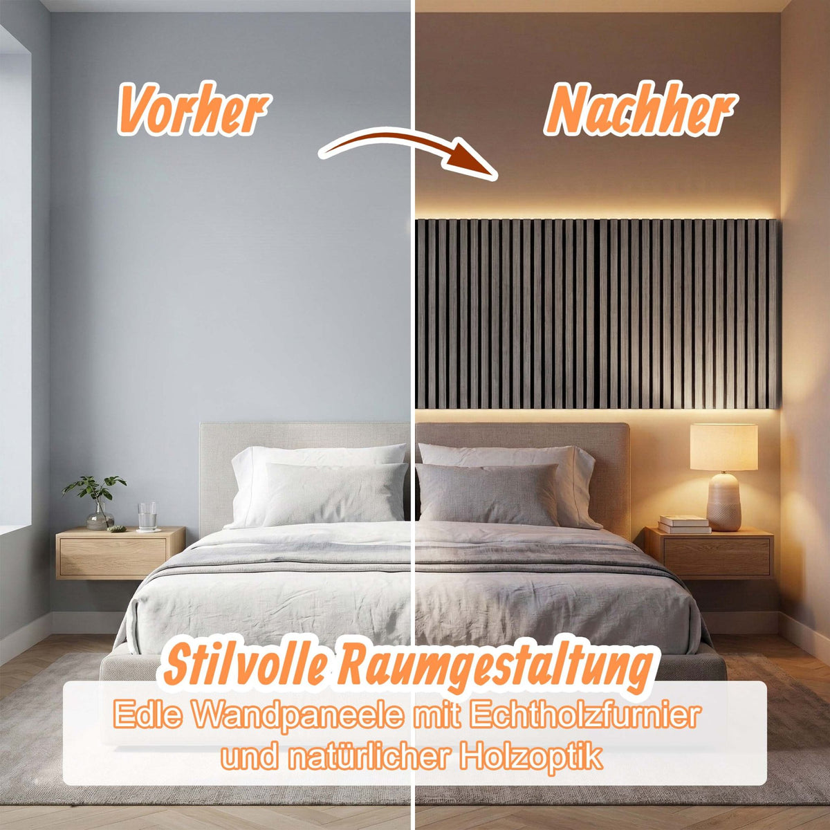 Akustikpaneele 60 x 60cm 4er-Set Grau von Relaxdays