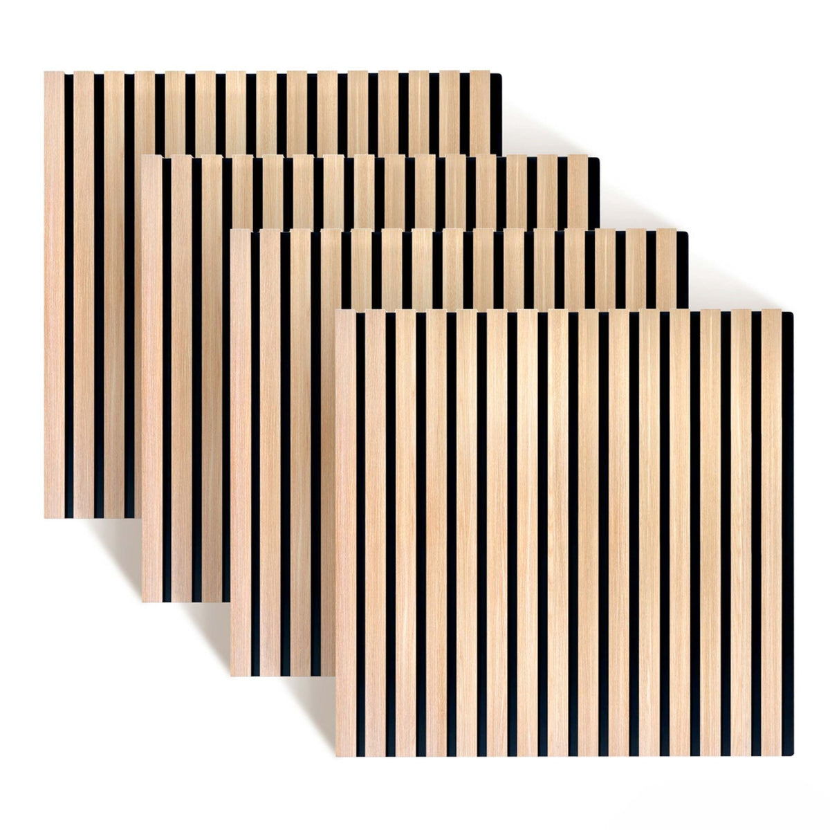 Akustikpaneele 60 x 60cm 4er-Set Hellbraun von Relaxdays