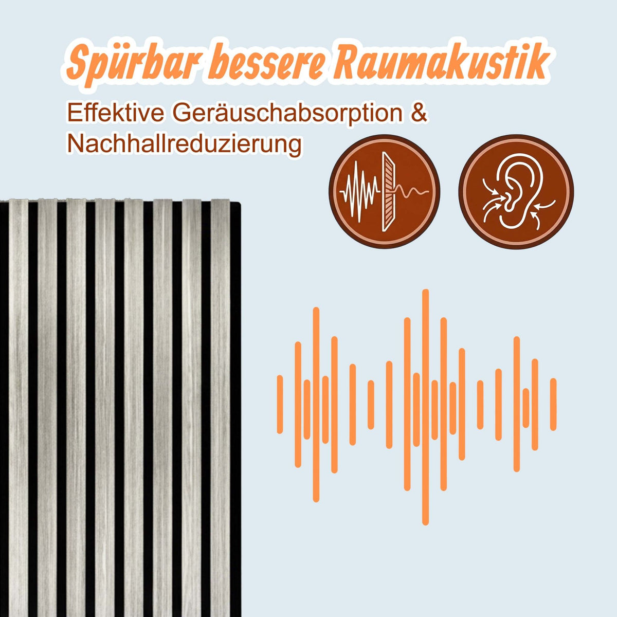 Akustikpaneele 60 x 60cm 4er-Set Creme von Relaxdays