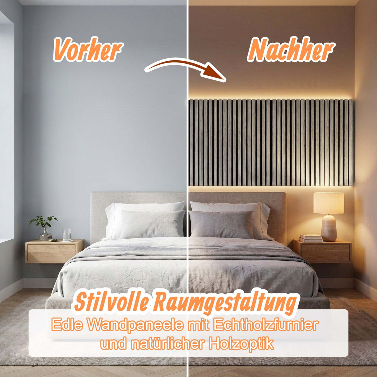 Akustikpaneele 60 x 60cm 4er-Set Creme von Relaxdays