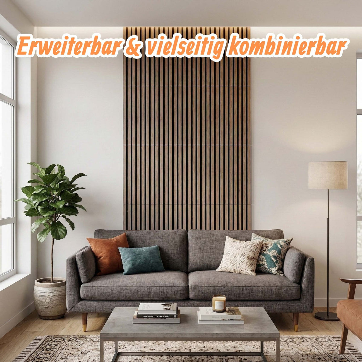Akustikpaneele 60 x 60cm 4er-Set Braun von Relaxdays