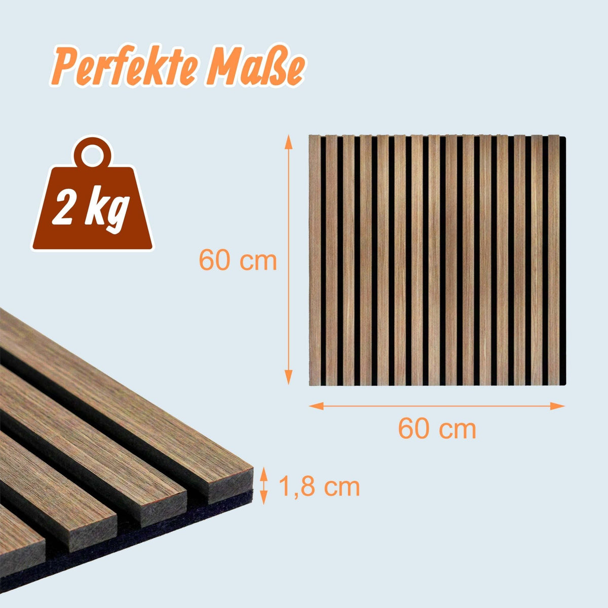 Akustikpaneele 60 x 60cm 4er-Set Braun von Relaxdays