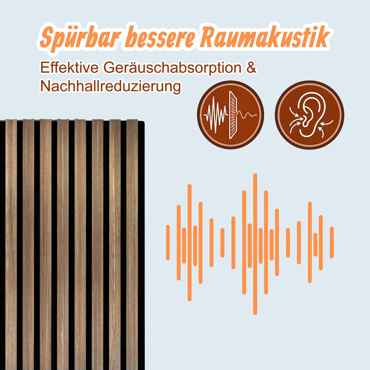 Akustikpaneele 60 x 60cm 4er-Set Braun von Relaxdays
