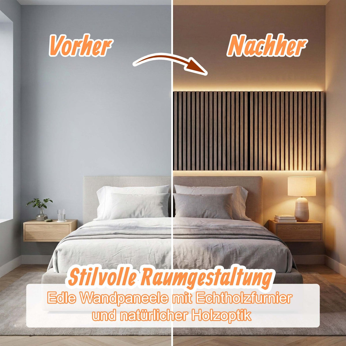 Akustikpaneele 60 x 60cm 4er-Set Braun von Relaxdays