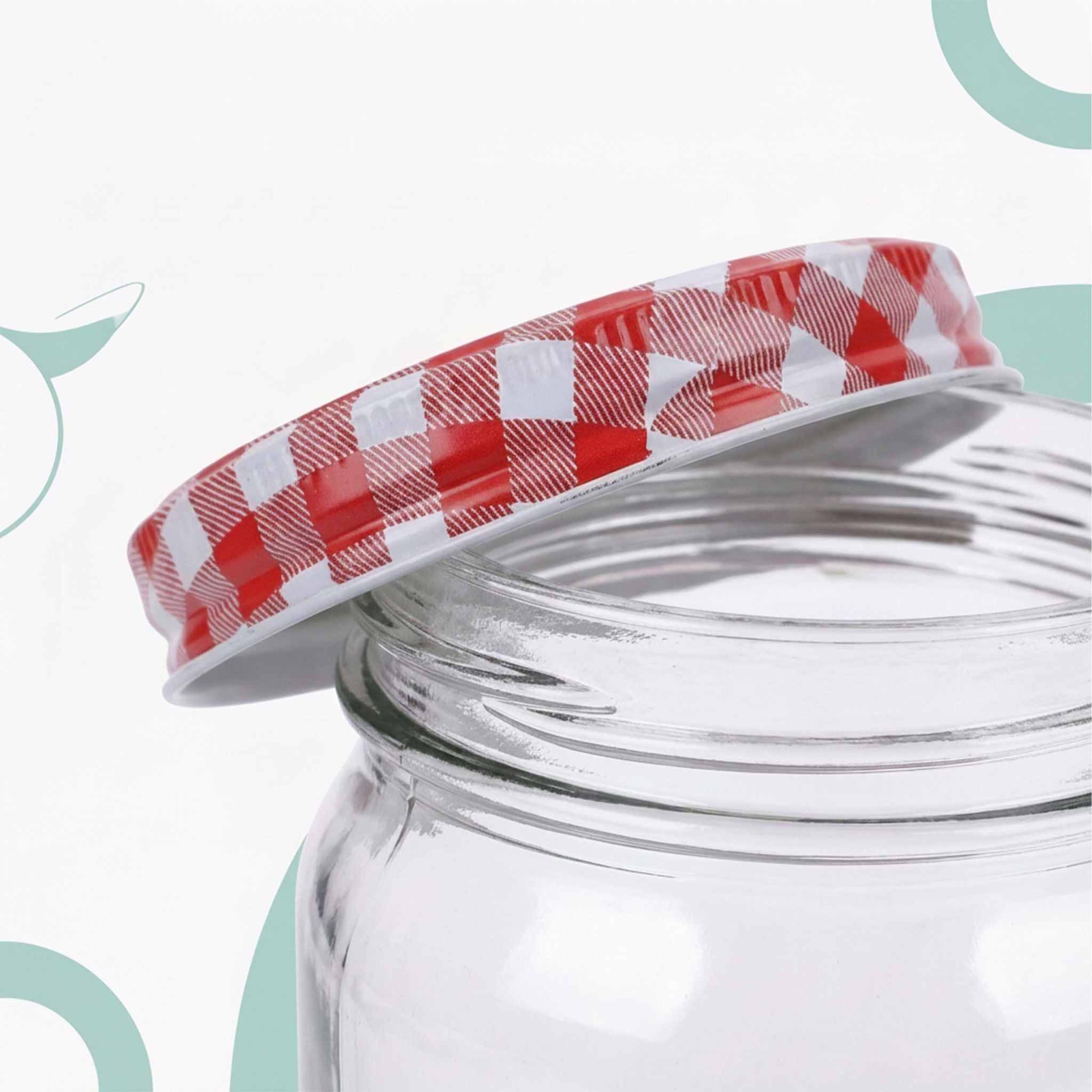 Einmachgläser-Set 400ml Twist Off Weiss-Rot-Transparent von Relaxdays