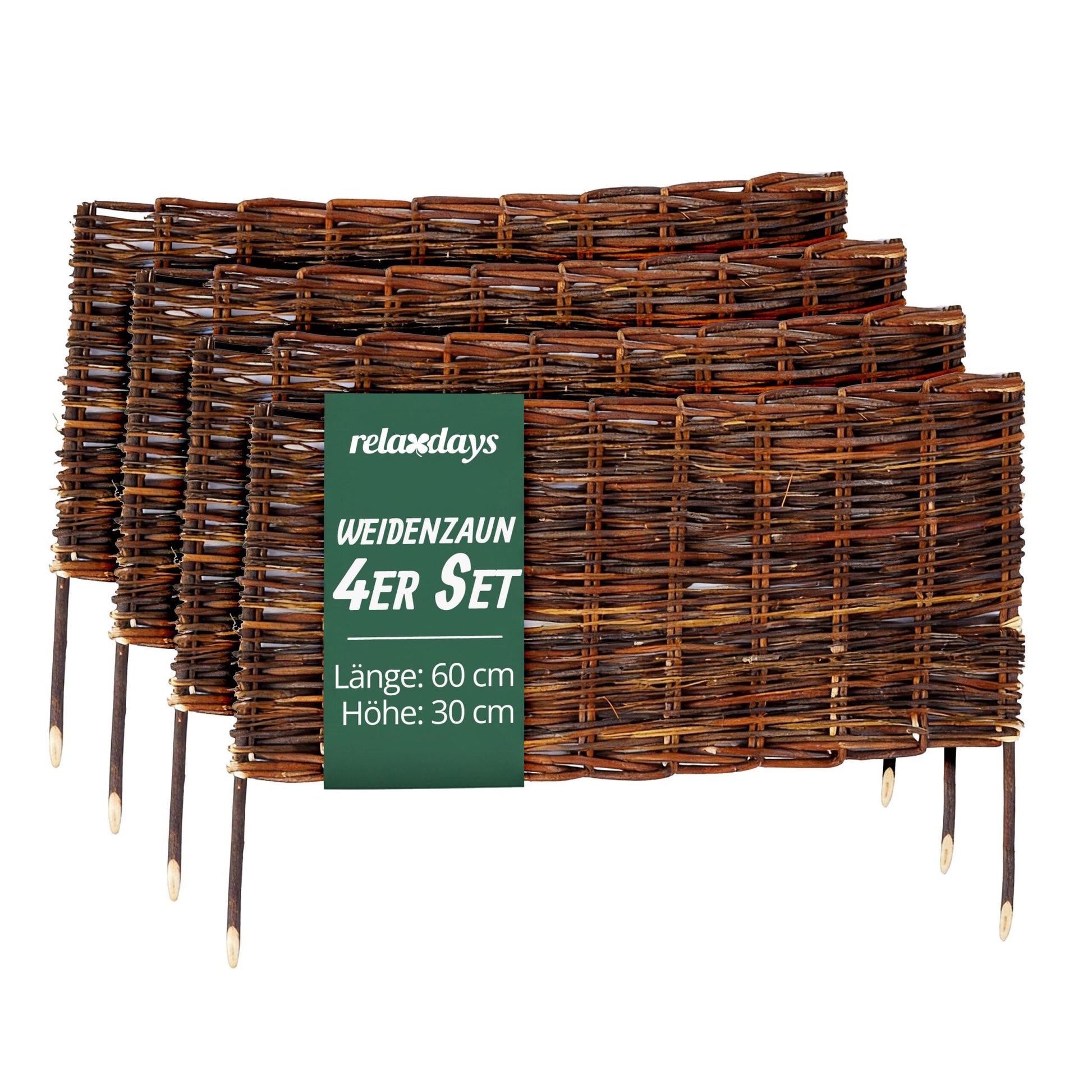Beeteinfassung Weide Set Braun von Relaxdays