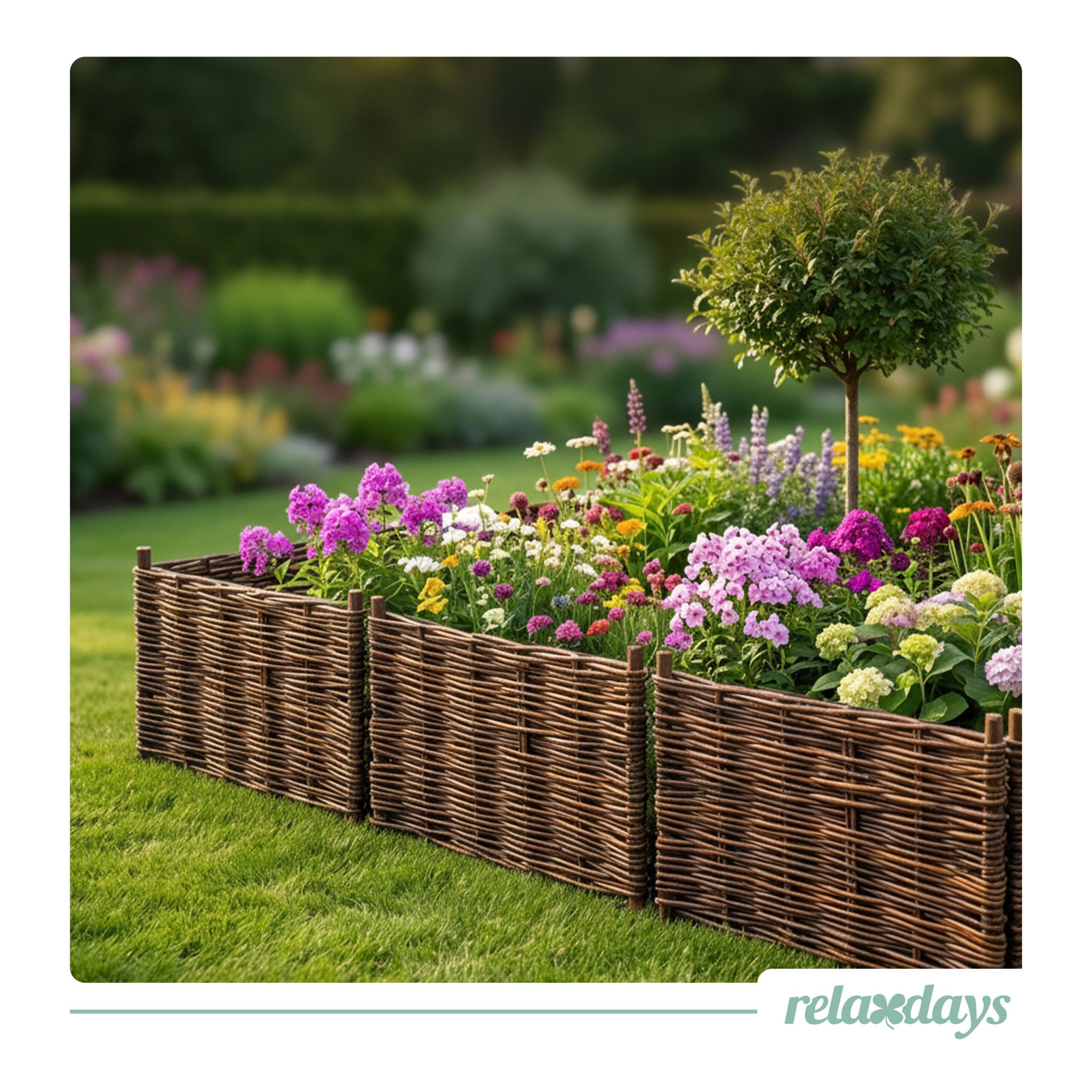 Beeteinfassung Weide Set Braun von Relaxdays