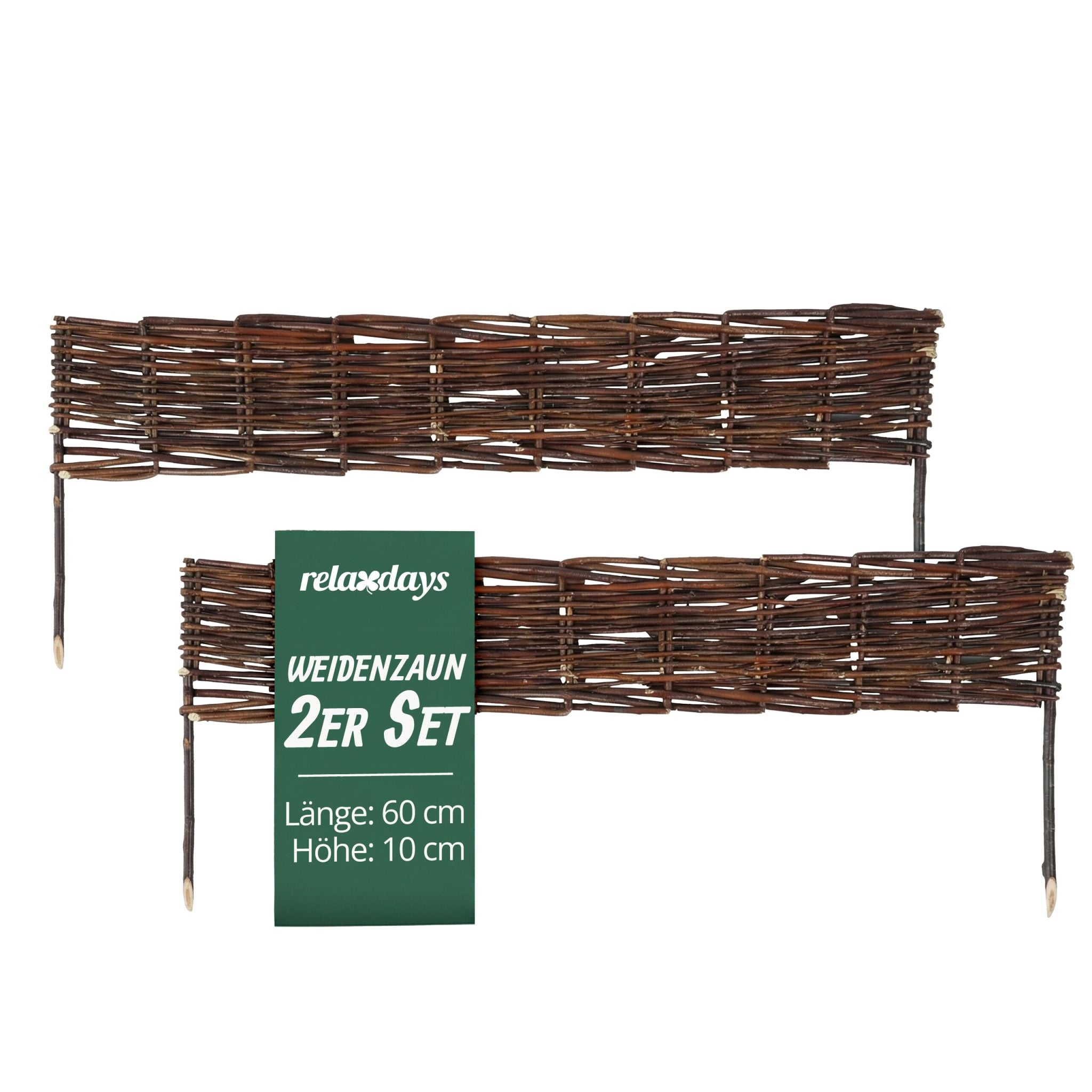 Beeteinfassung Weide Set Braun
