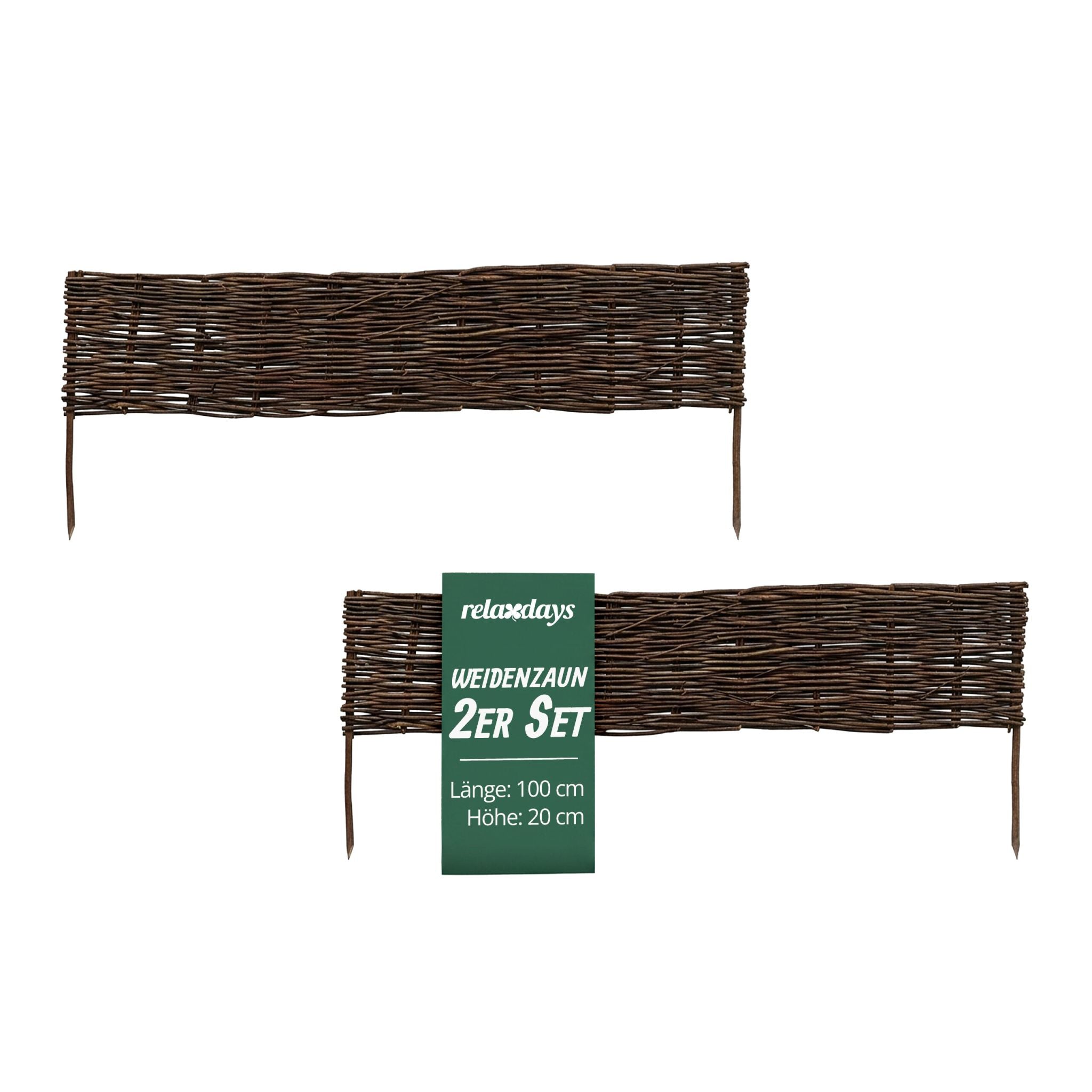 Beeteinfassung Weide Set Braun