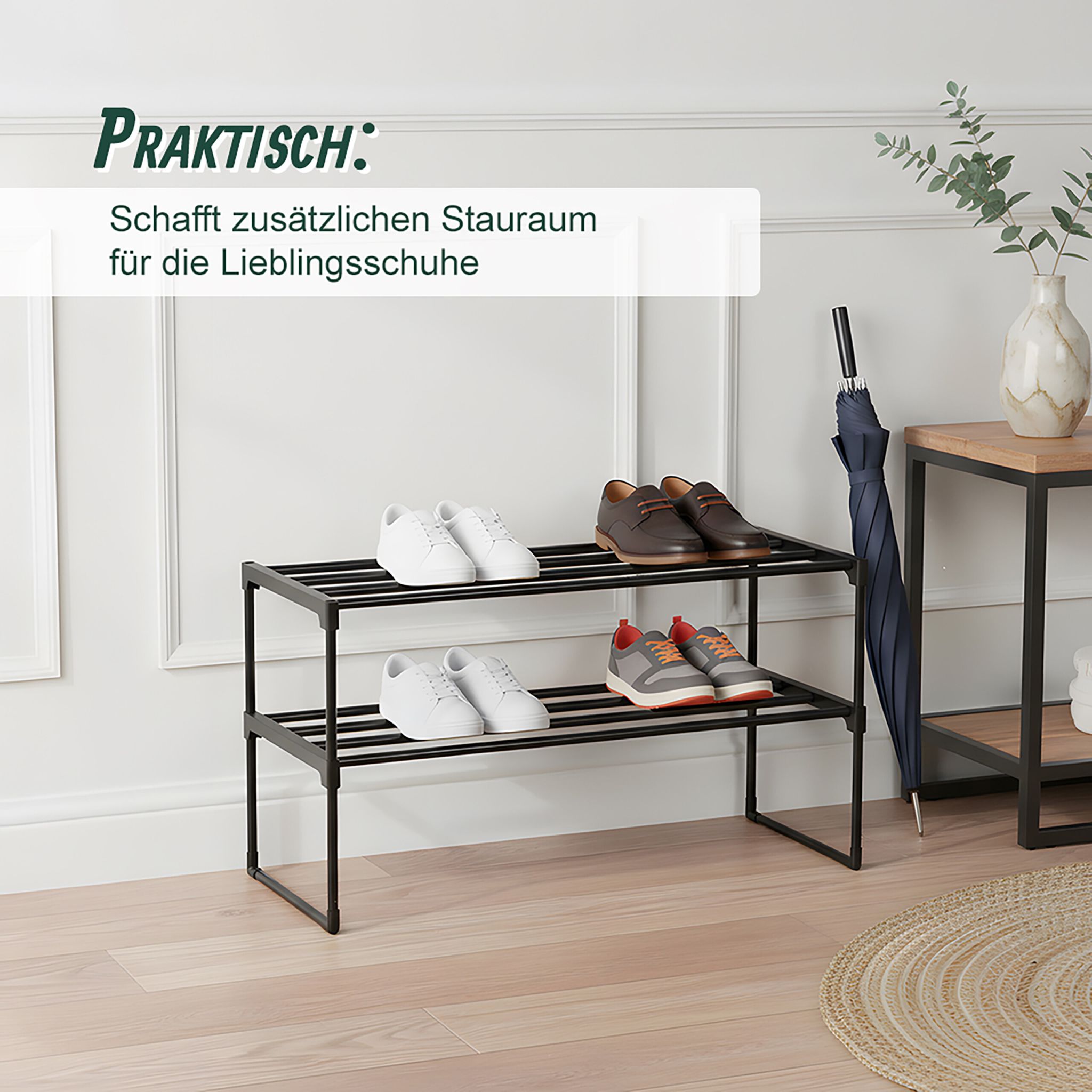 Schuhregal Metall Schwarz von Relaxdays