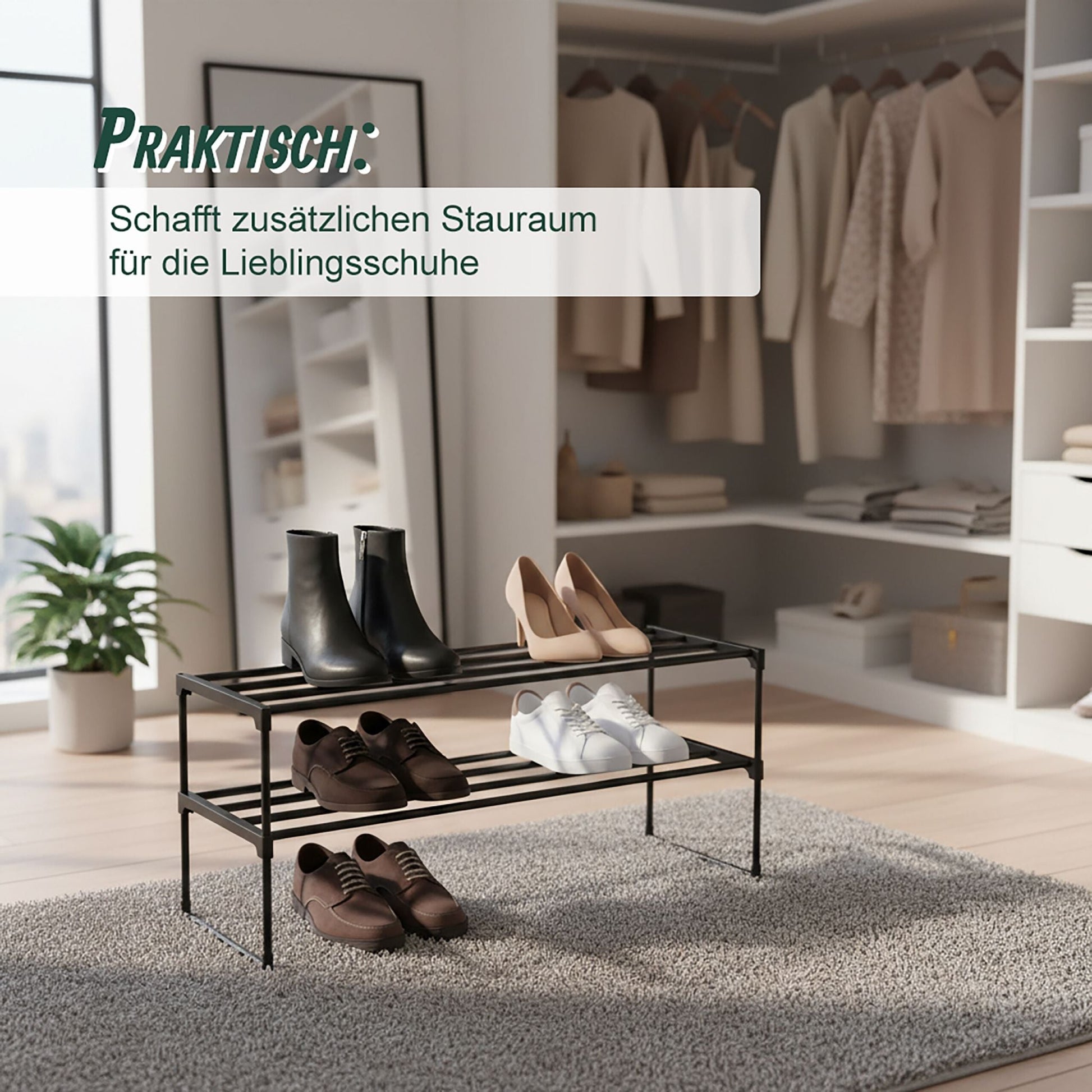 Schuhregal Metall Schwarz von Relaxdays