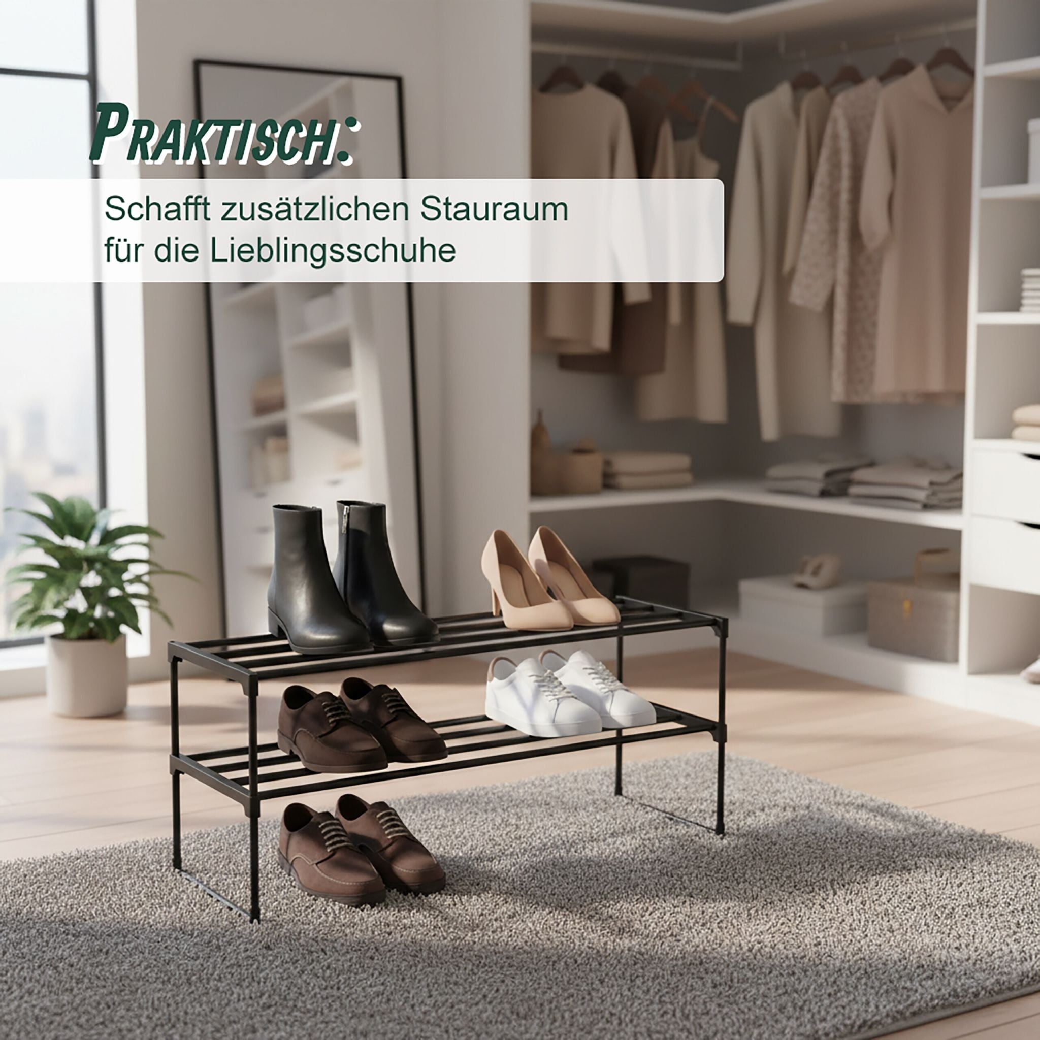 Schuhregal Metall Schwarz von Relaxdays