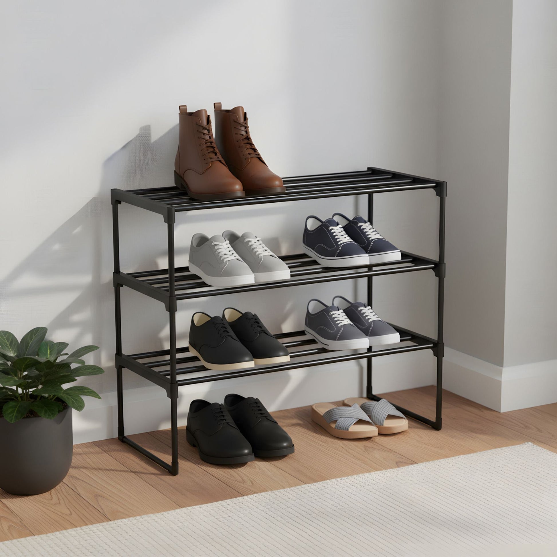 Schuhregal Metall Schwarz von Relaxdays