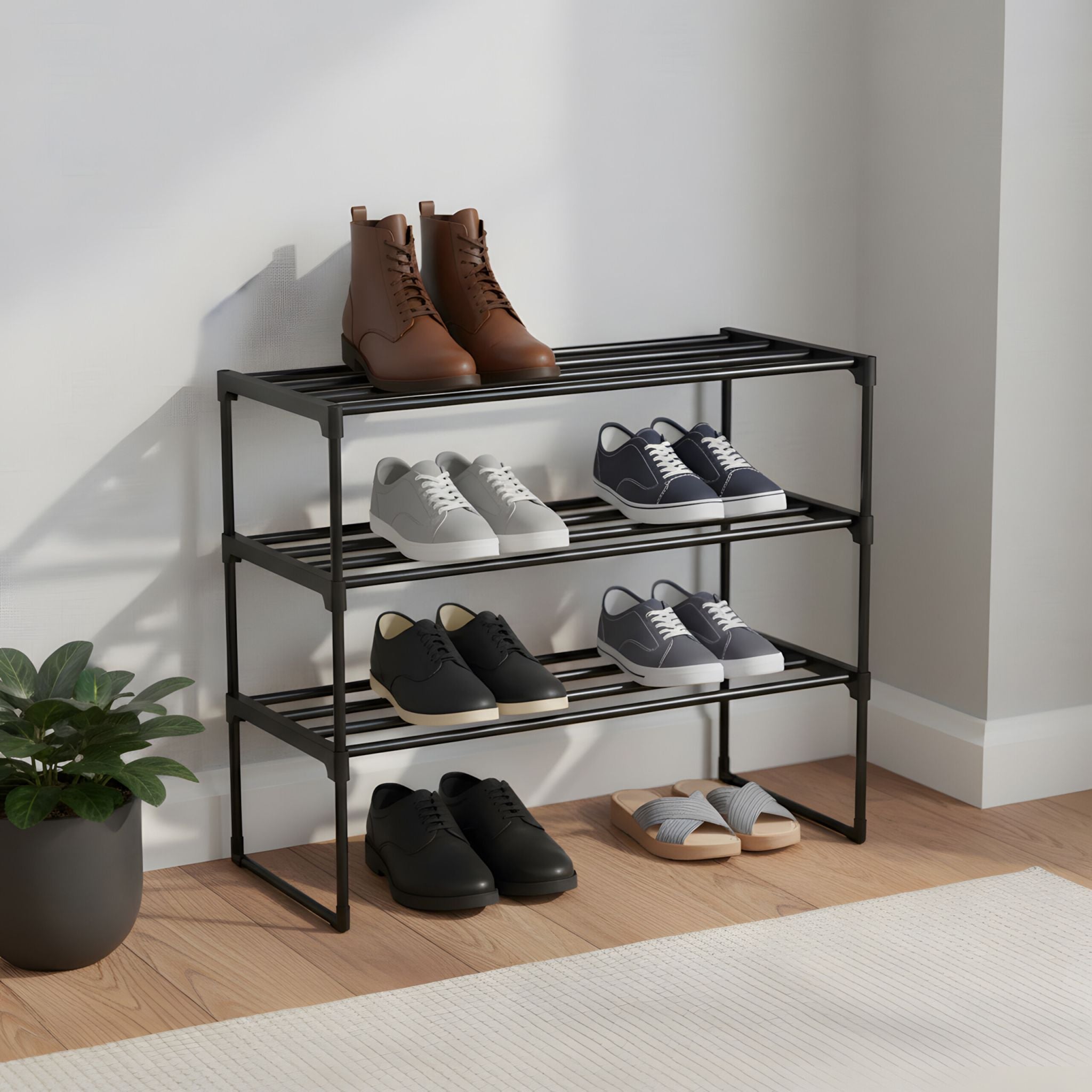 Schuhregal Metall Schwarz von Relaxdays
