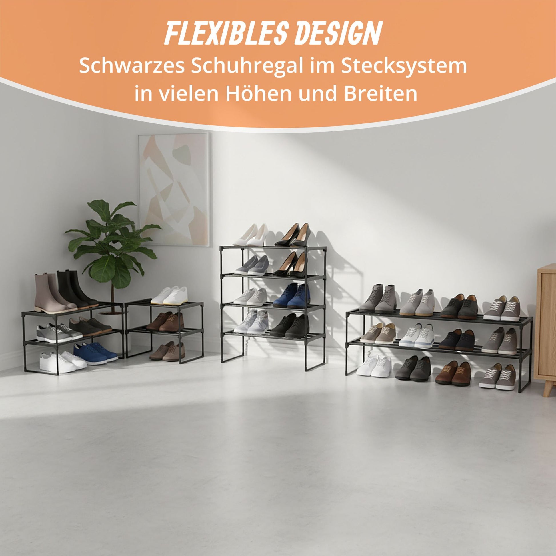 Schuhregal Metall Schwarz von Relaxdays