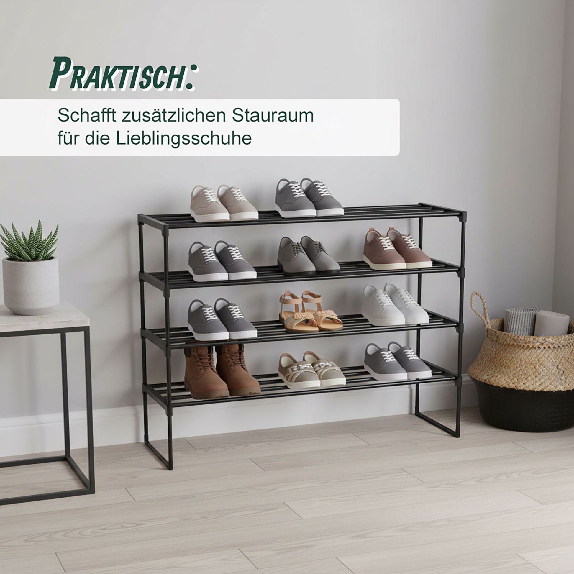 Schuhregal Metall Schwarz von Relaxdays