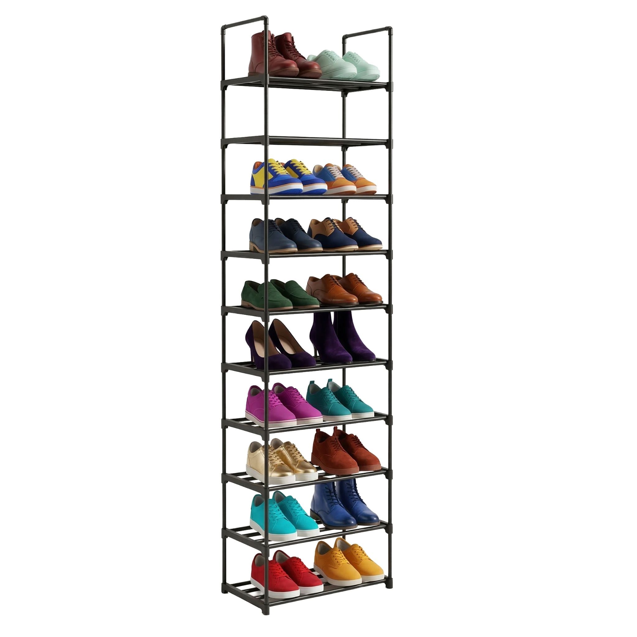 Schuhregal Stecksystem Metall Schwarz von Relaxdays