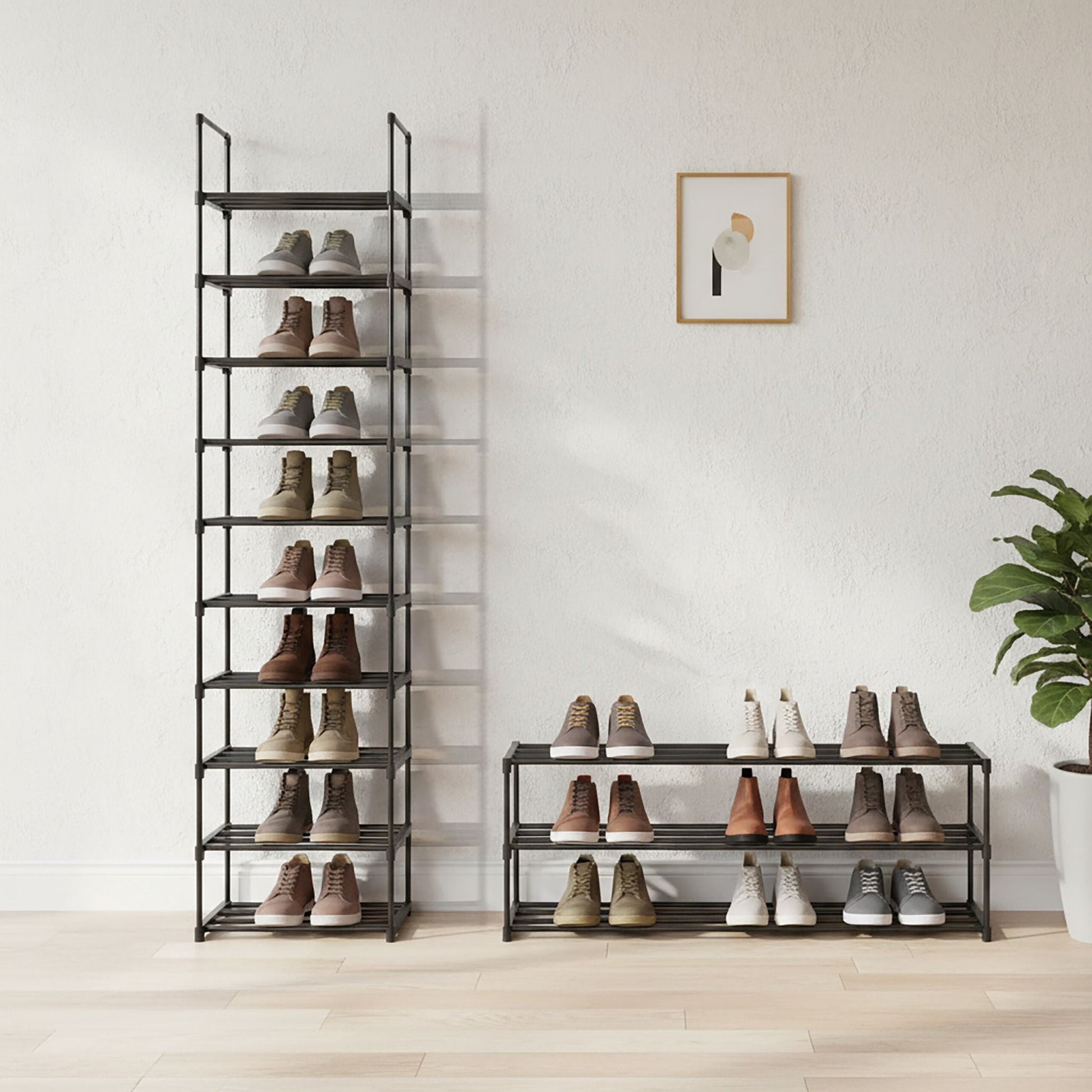 Schuhregal Stecksystem Metall Schwarz von Relaxdays