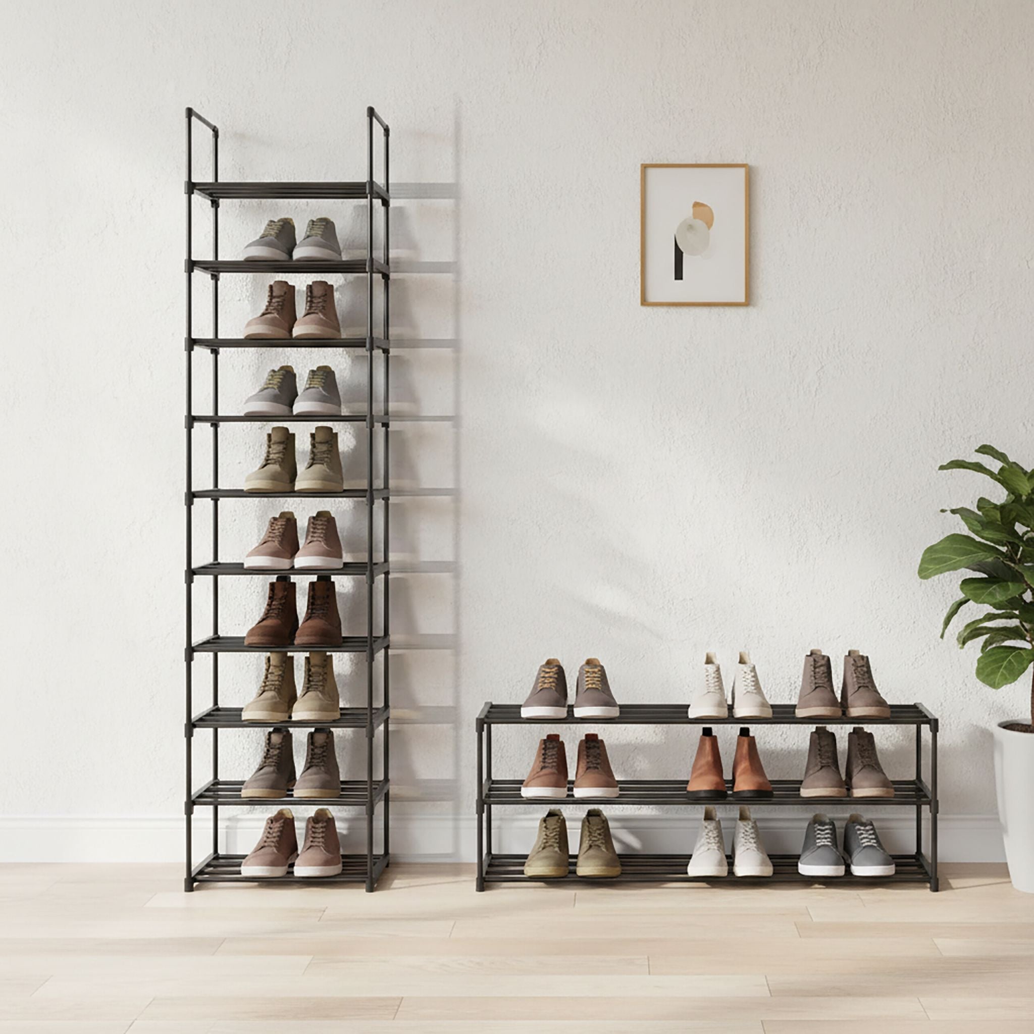 Schuhregal Stecksystem Metall Schwarz von Relaxdays