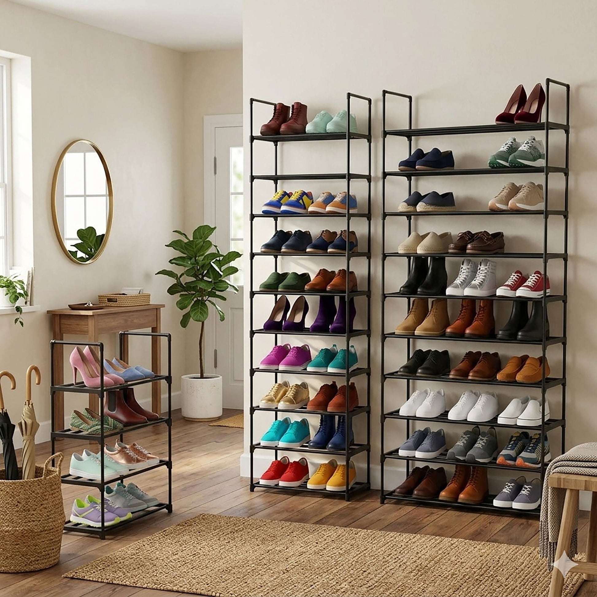 Schuhregal Stecksystem Metall Schwarz von Relaxdays