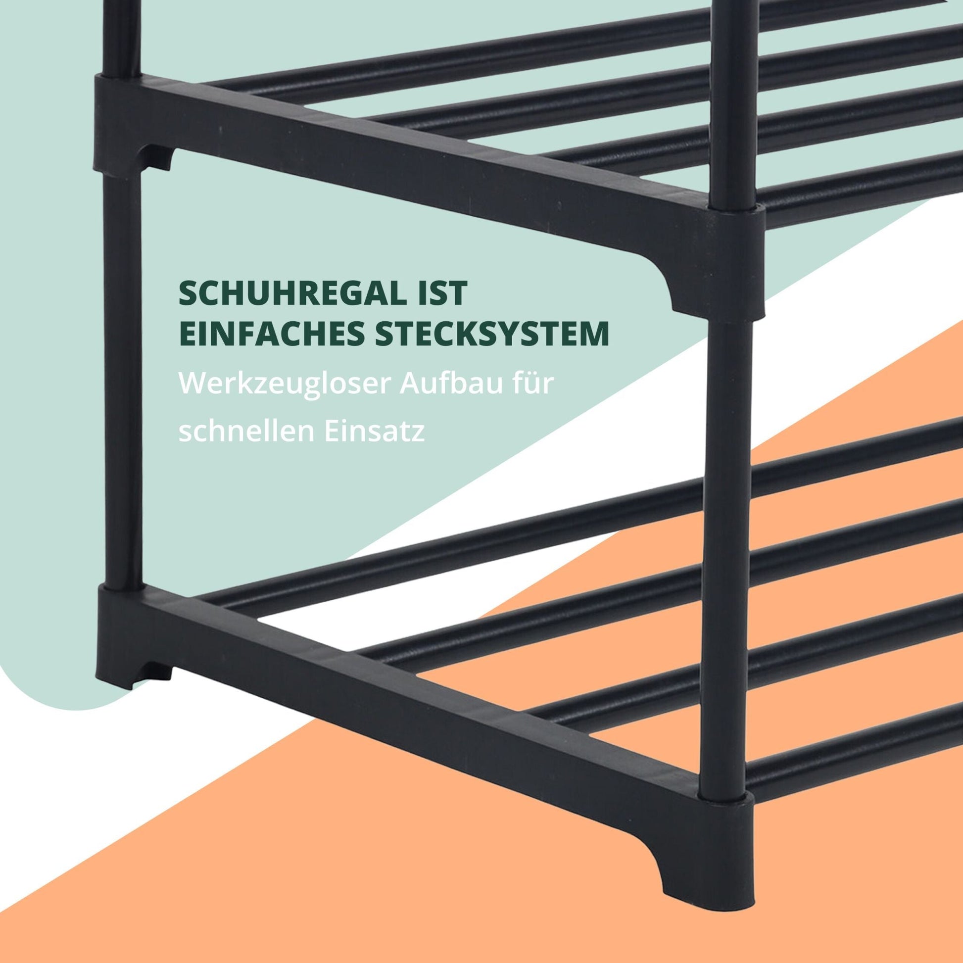 Schuhregal Stecksystem Metall Schwarz von Relaxdays