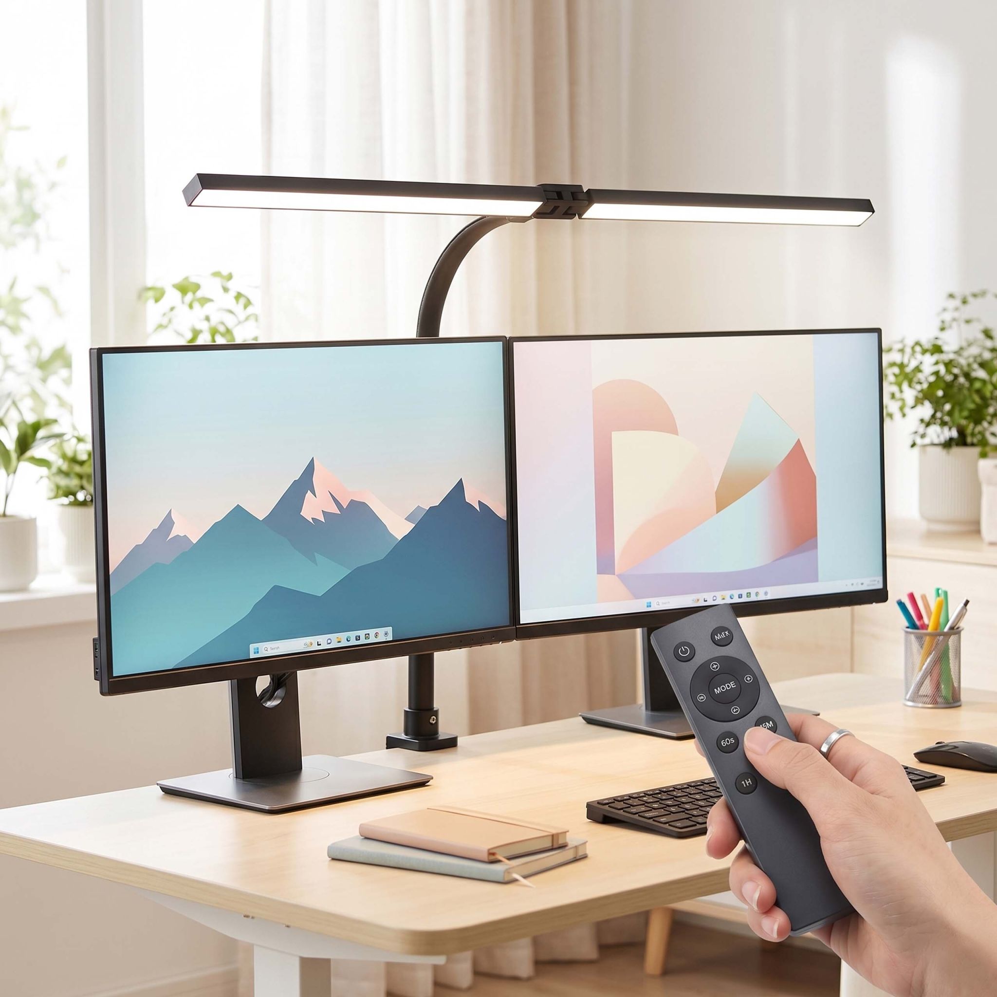 Klemmbare Schreibtischlampe LED 80cm Schwarz