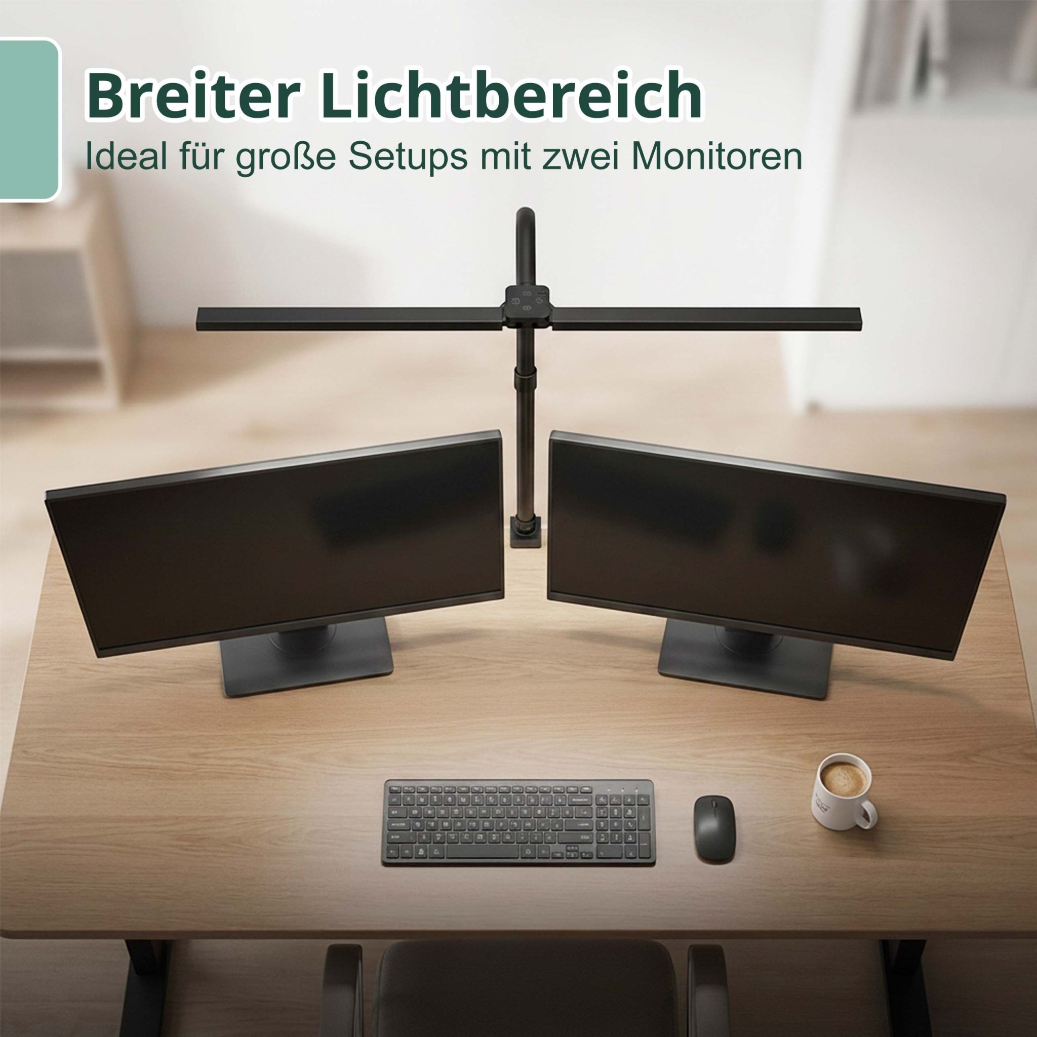 Klemmbare Schreibtischlampe LED 80cm Schwarz