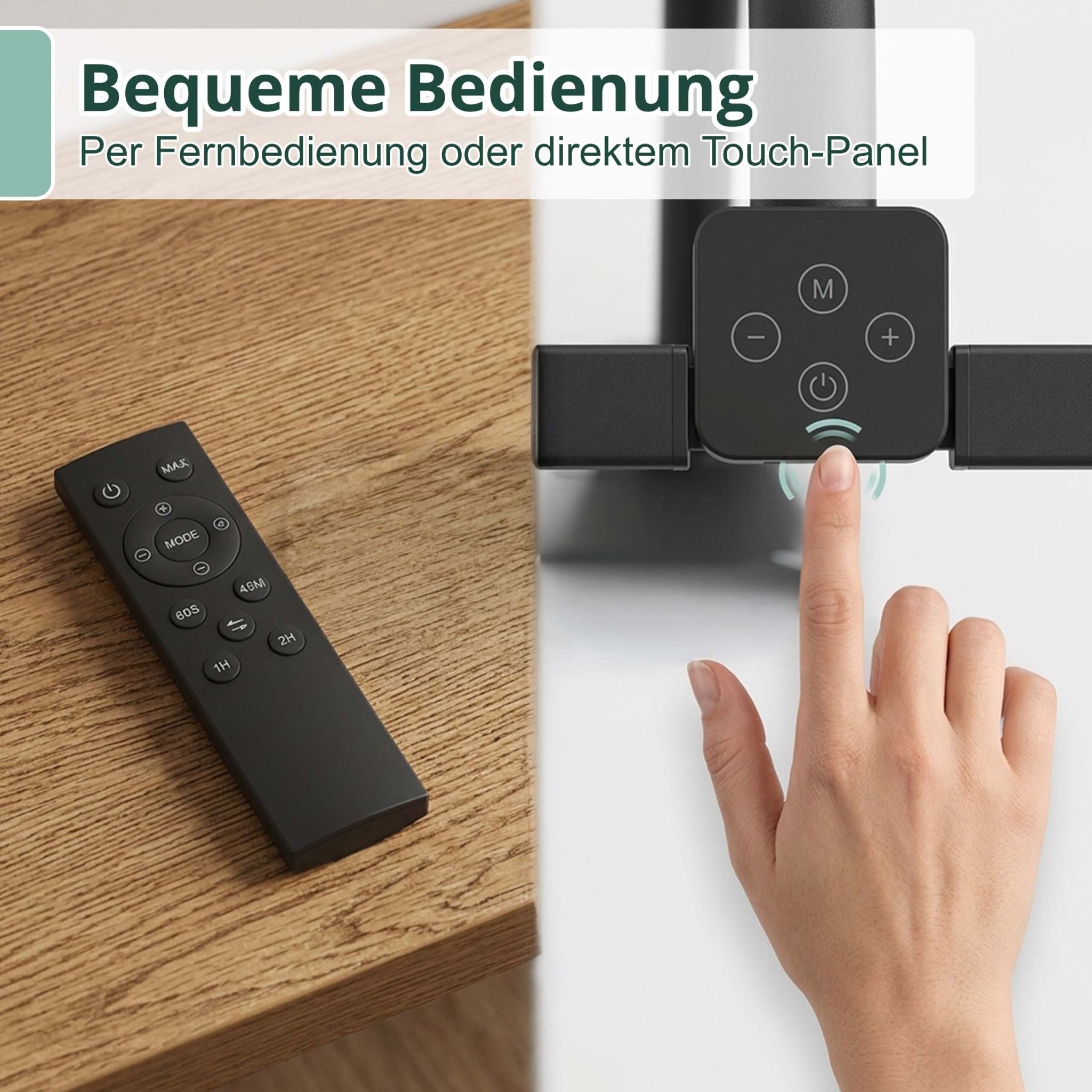 Klemmbare Schreibtischlampe LED 80cm Schwarz