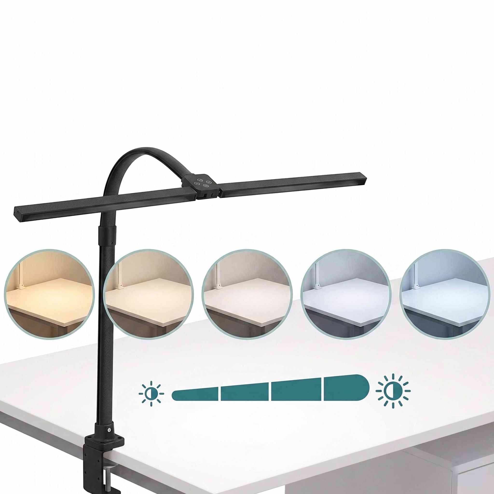 Klemmbare Schreibtischlampe LED 80cm Schwarz