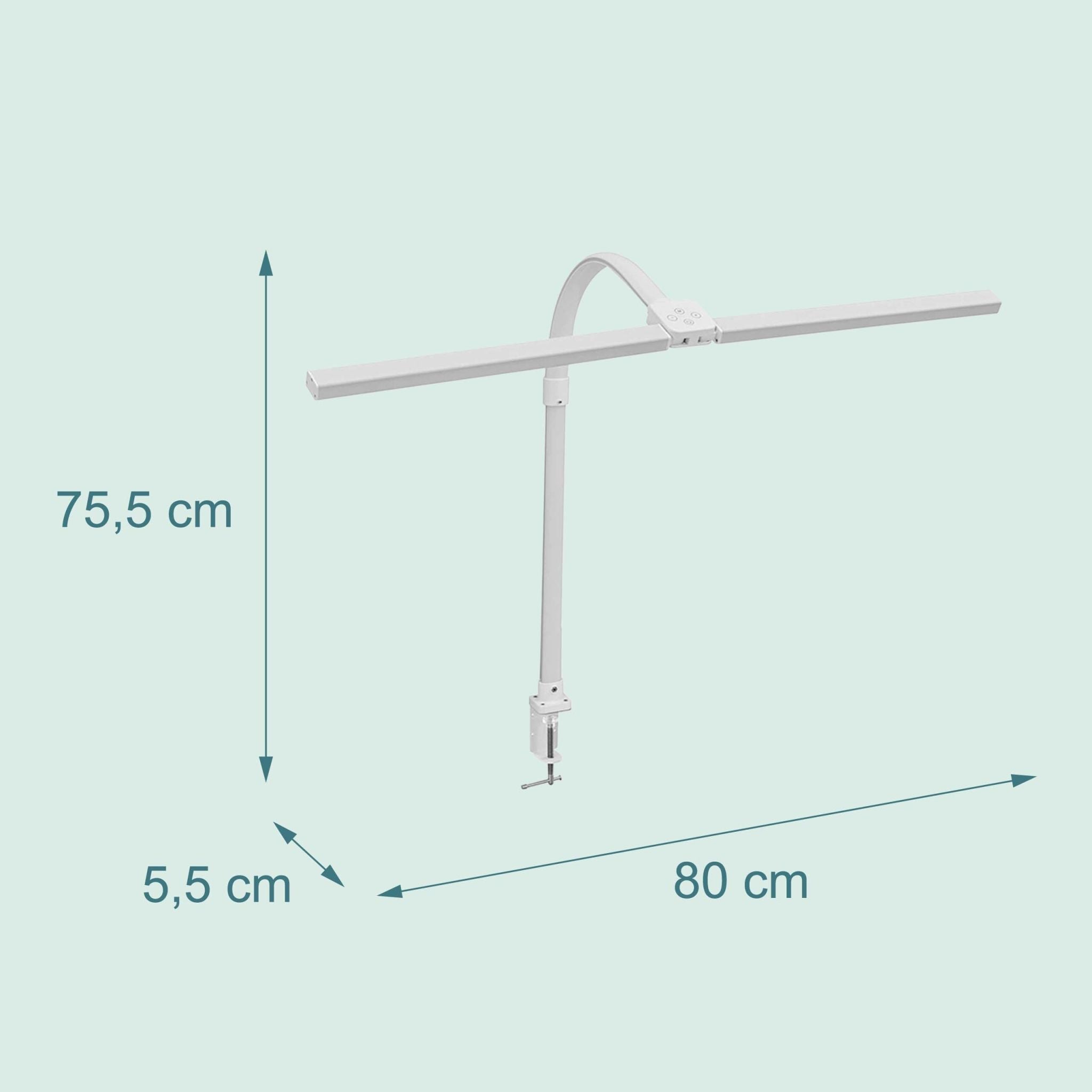 Klemmbare Schreibtischlampe LED 80cm Weiss