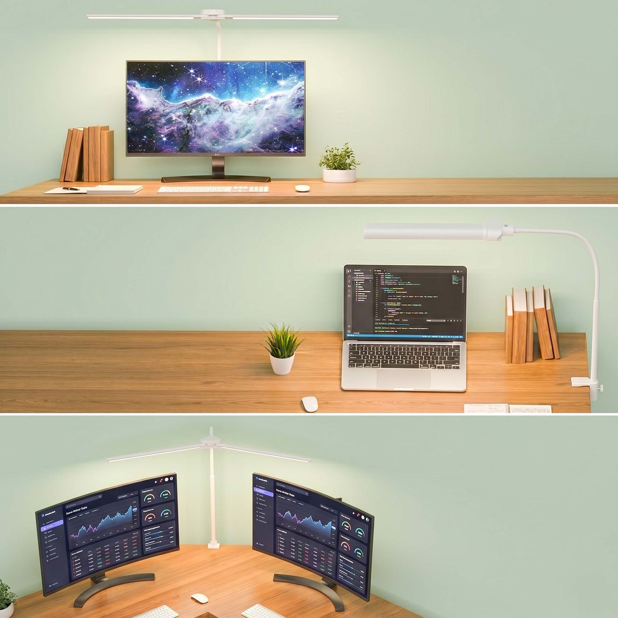 Klemmbare Schreibtischlampe LED 80cm Weiss