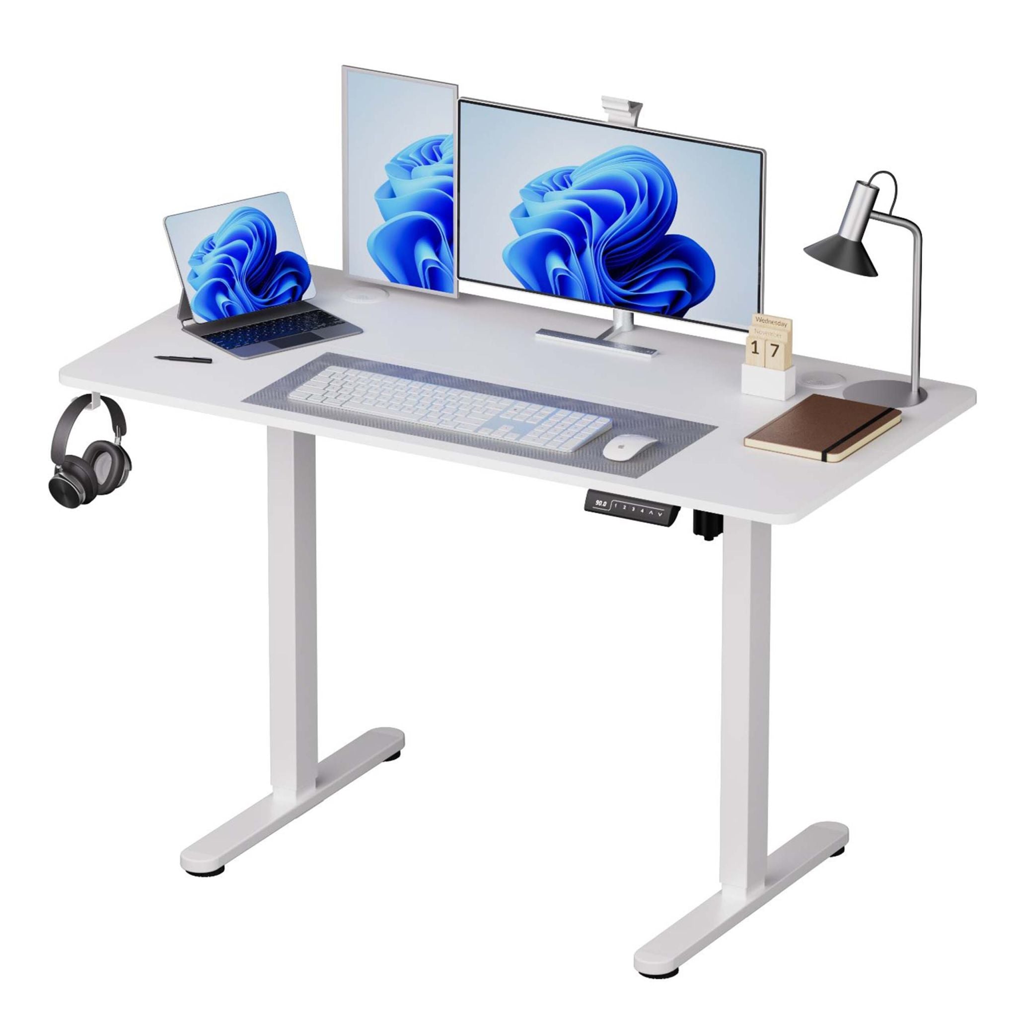Höhenverstellbarer Schreibtisch Display Weiss von Relaxdays