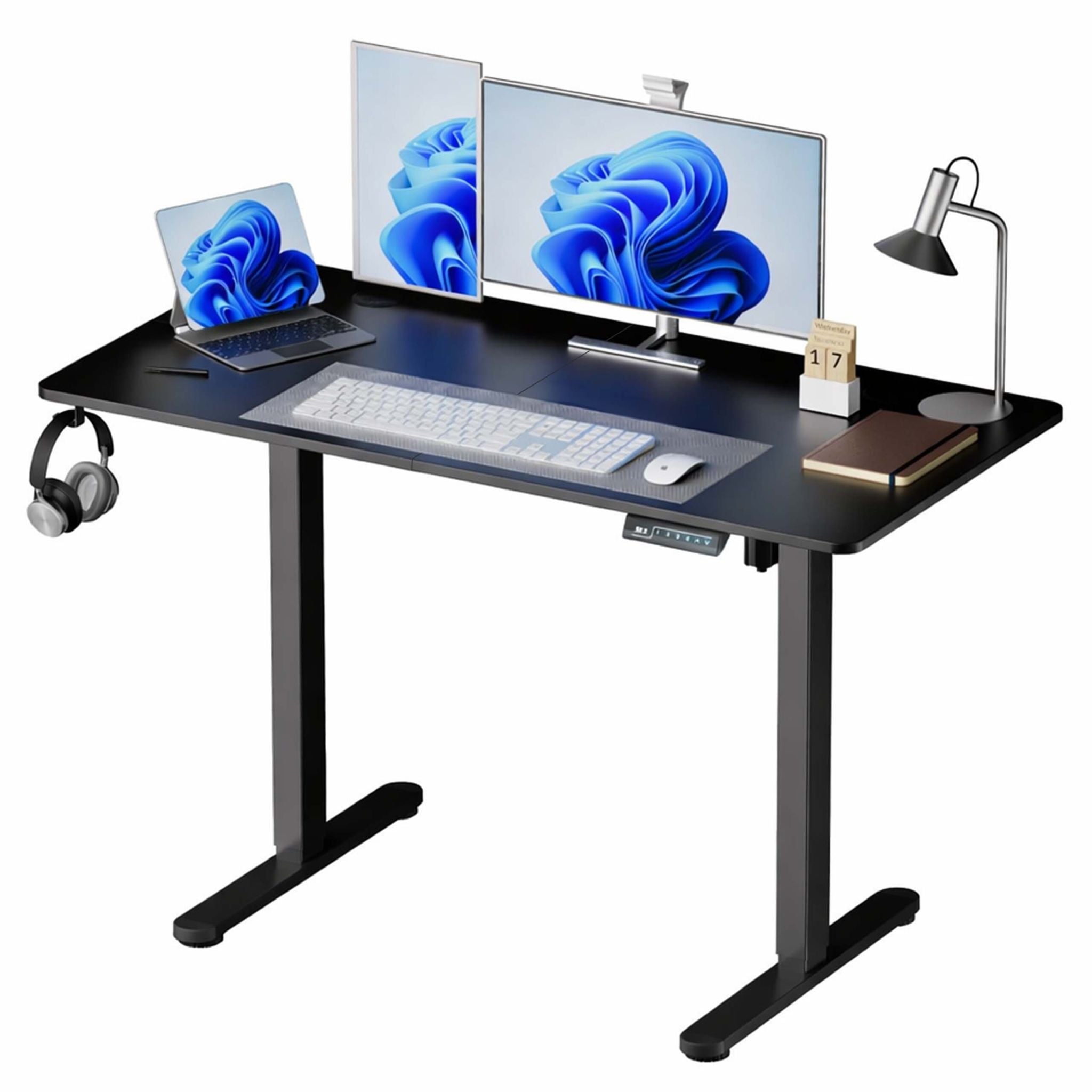 Höhenverstellbarer Schreibtisch Display Schwarz von Relaxdays