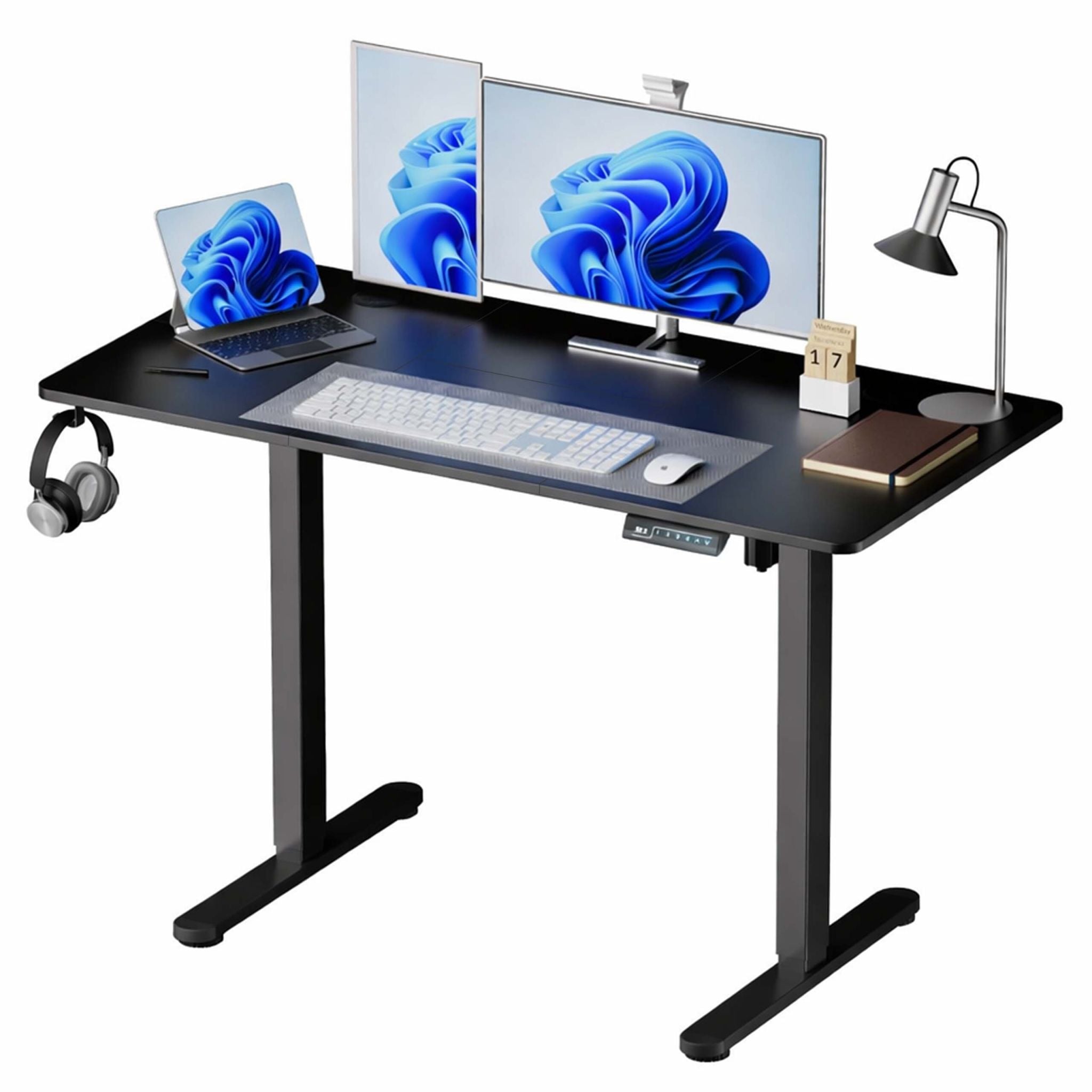 Höhenverstellbarer Schreibtisch Display Schwarz von Relaxdays